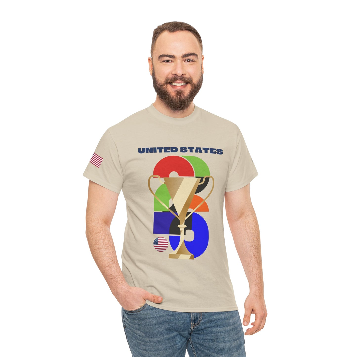 United States Football T-Shirt - Unisex United States Soccer Fan Tee with Flag (2026)