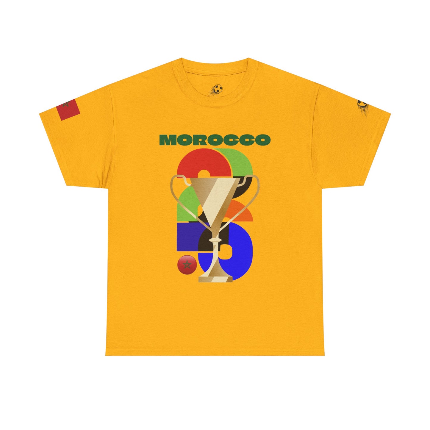 Morocco Football T-Shirt - Unisex Morocco Soccer Fan Tee with Flag (2026)