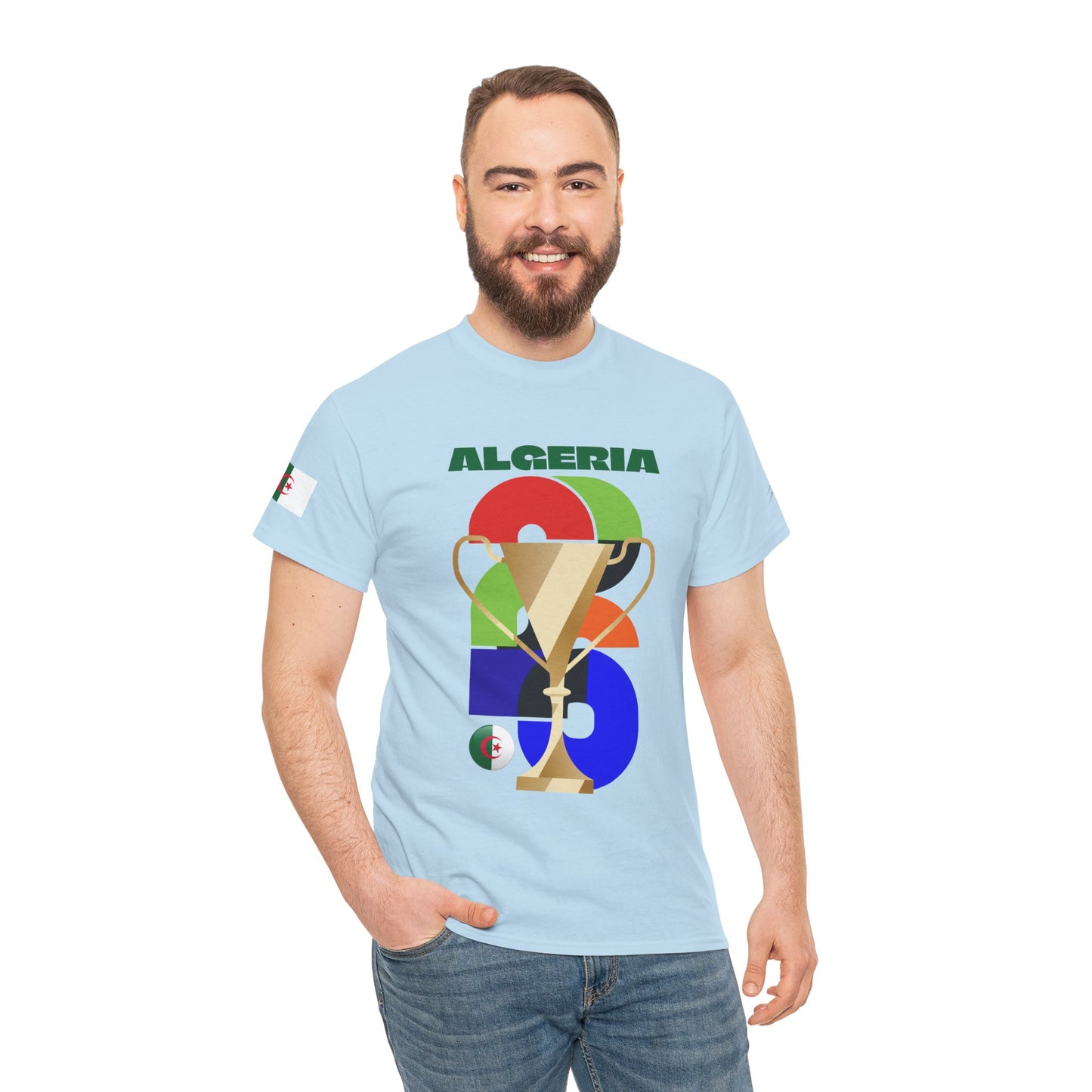 Algeria Football T-Shirt - Unisex Algeria Soccer Fan Tee with Flag (2026)