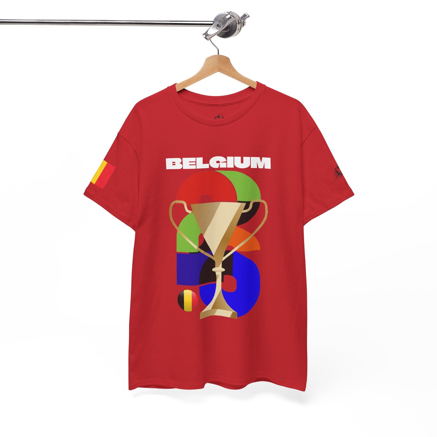Belgium Football T-Shirt - Unisex Belgium Soccer Fan Tee with Flag (2026)