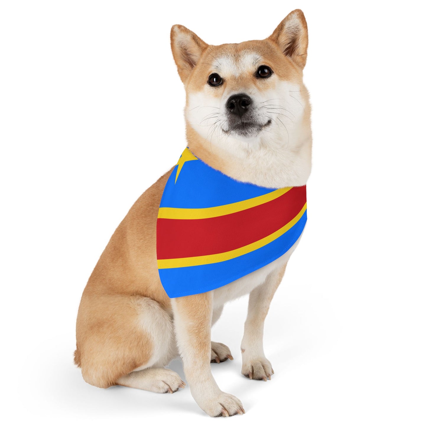 DR Congo Soccer Dog Bandana — Congolese Flag Snap-On Pet Bandana, Fan Gear