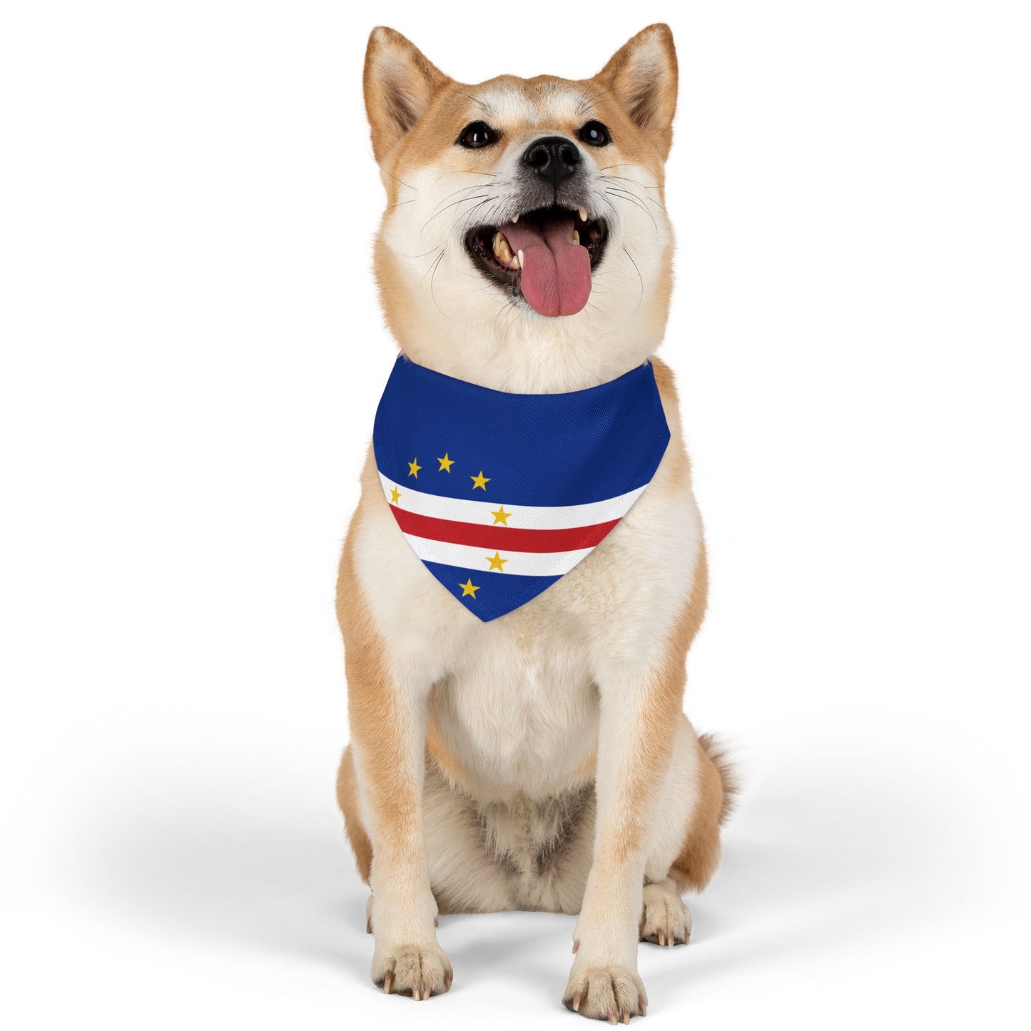 Cape Verde Soccer Dog Bandana — Cape Verdean Flag Snap-On Pet Bandana, Fan Gear
