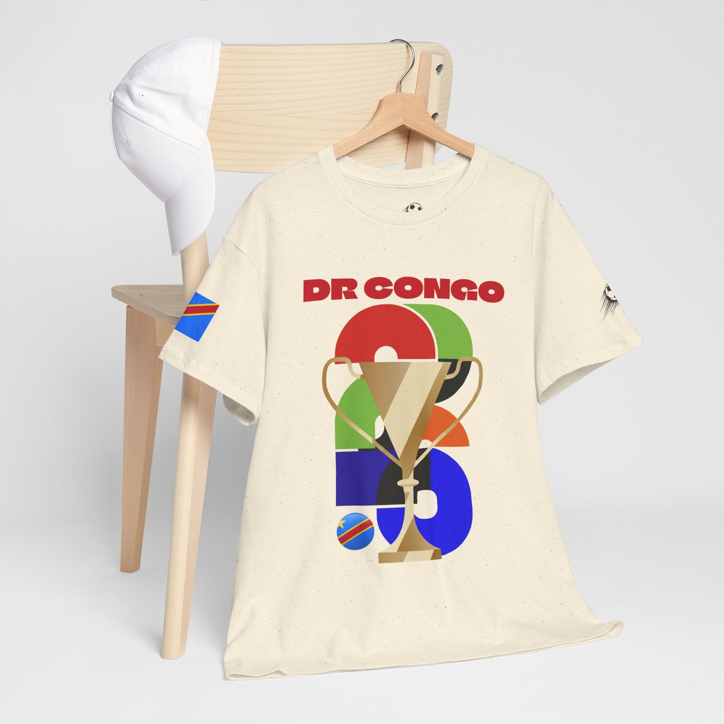 DR Congo Football T-Shirt - Unisex DR Congo Soccer Fan Tee with Flag (2026)