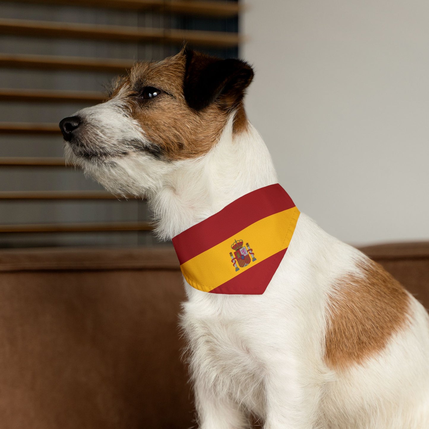 Spain Soccer Dog Bandana — Spanish Flag Snap-On Pet Bandana, Fan Gear