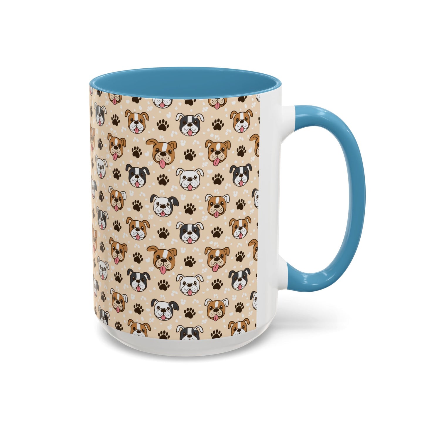Coffee Mug, English Bulldog and Paw Print Print, Dog Lover Gift, Animal Lover, Pet Owner, Cute Mug, Ceramic Cup
