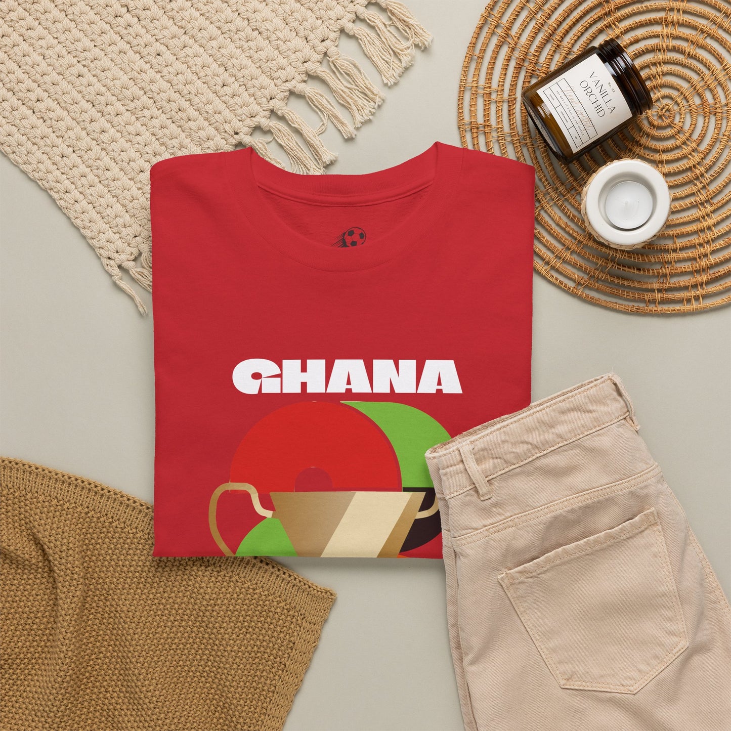 Ghana Football T-Shirt - Unisex Ghana Soccer Fan Tee with Flag (2026)