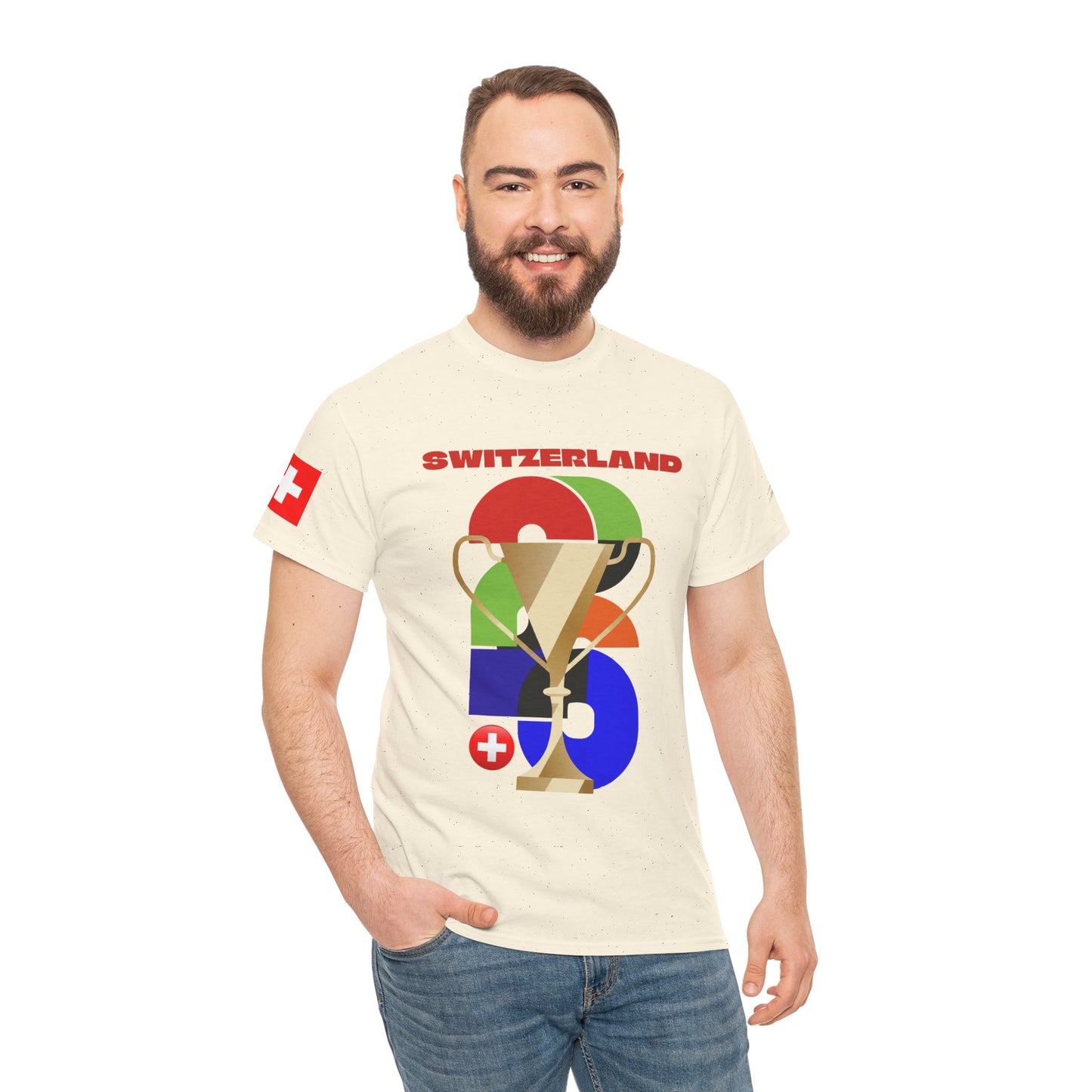 Switzerland Football T-Shirt - Unisex Switzerland Soccer Fan Tee with Flag (2026)
