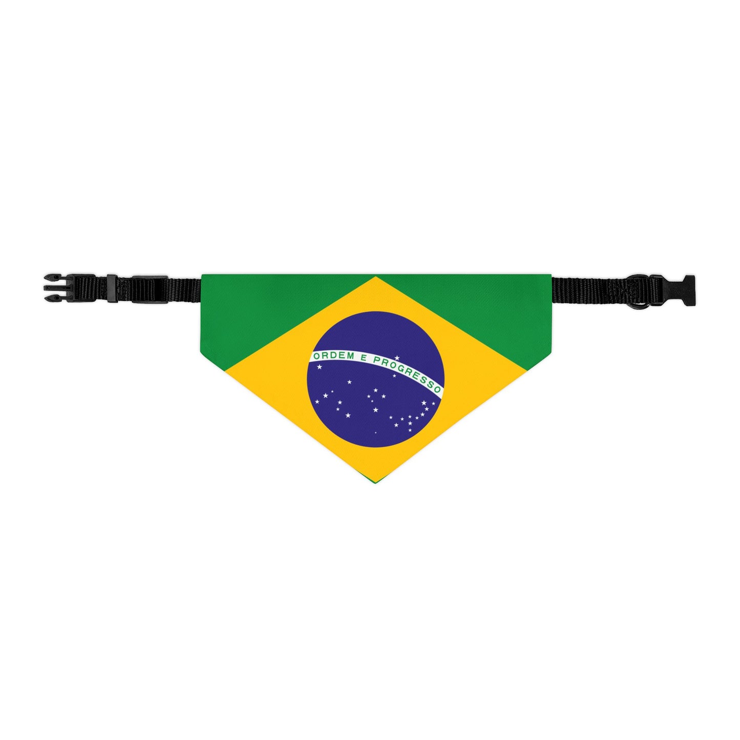Brazil Soccer Dog Bandana — Brazilian Flag Snap-On Pet Bandana, Fan Gear