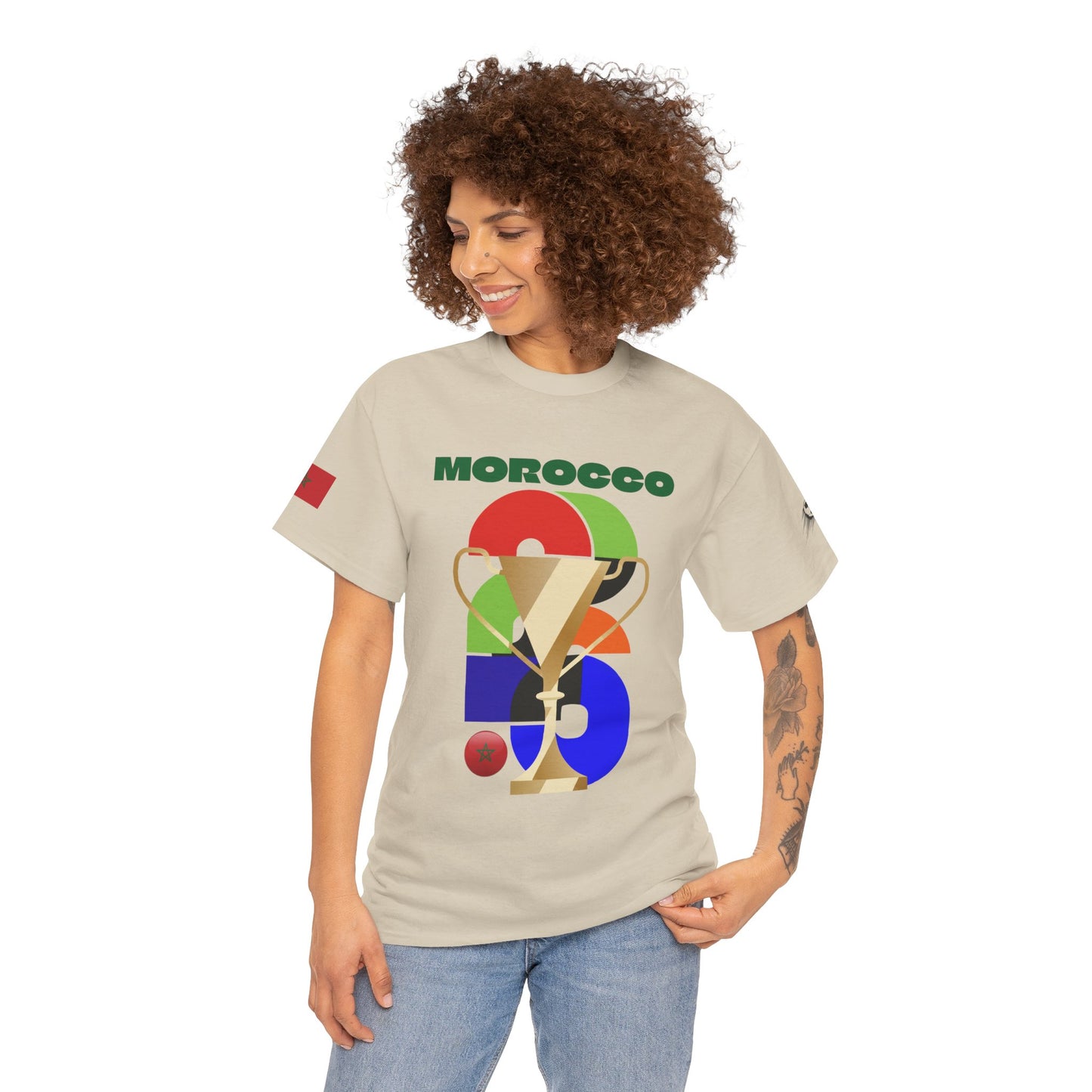 Morocco Football T-Shirt - Unisex Morocco Soccer Fan Tee with Flag (2026)