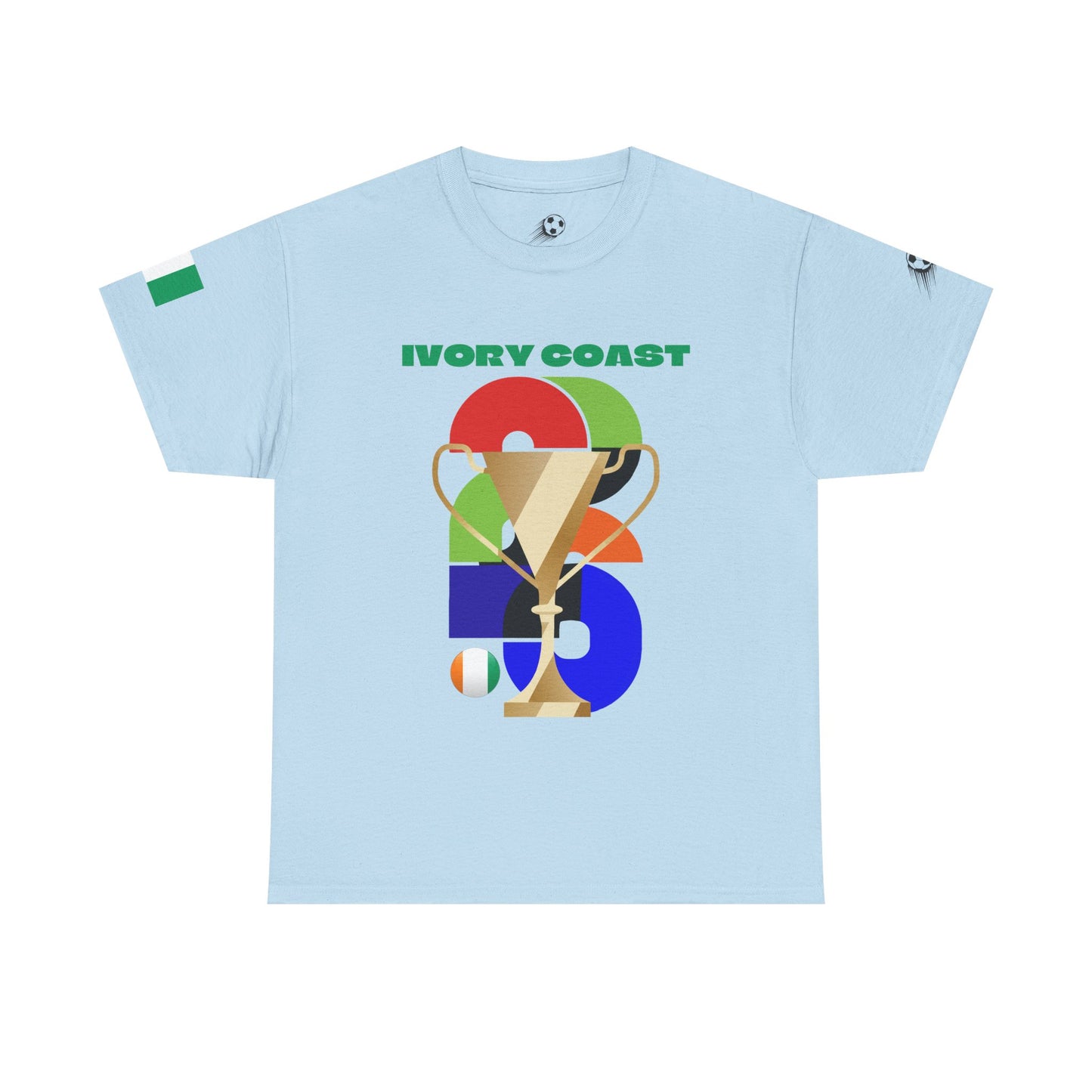 Ivory Coast Football T-Shirt - Unisex Ivory Coast Soccer Fan Tee with Flag (2026)