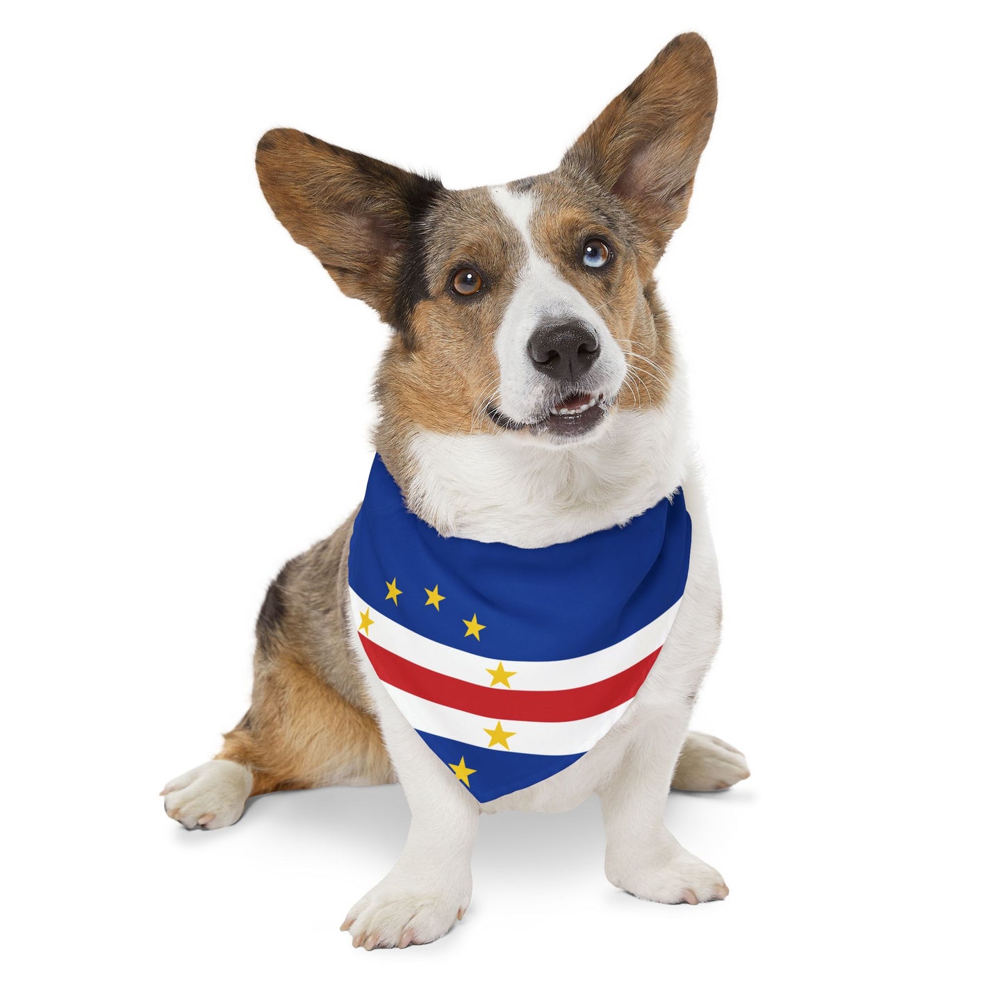 Cape Verde Soccer Dog Bandana — Cape Verdean Flag Snap-On Pet Bandana, Fan Gear