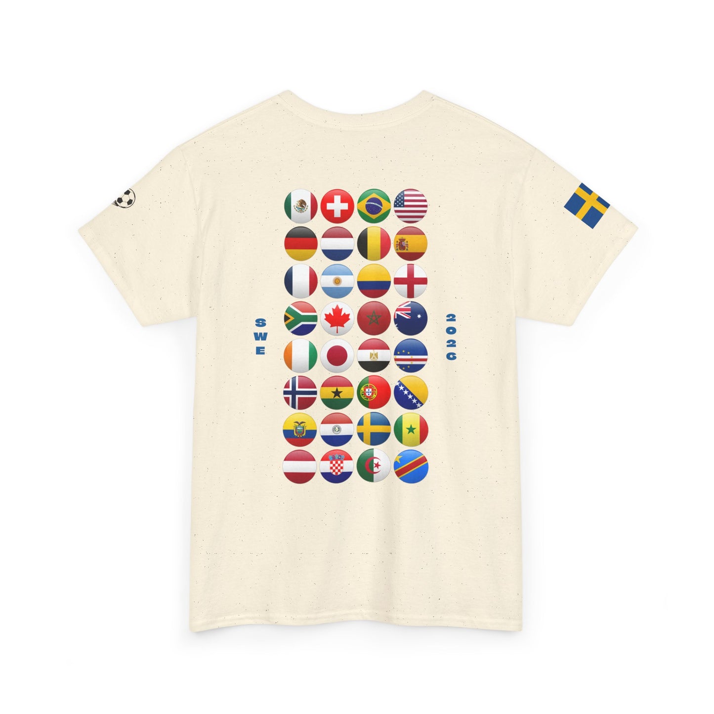 Sweden Football T-Shirt - Unisex Sweden Soccer Fan Tee with Flag (2026)