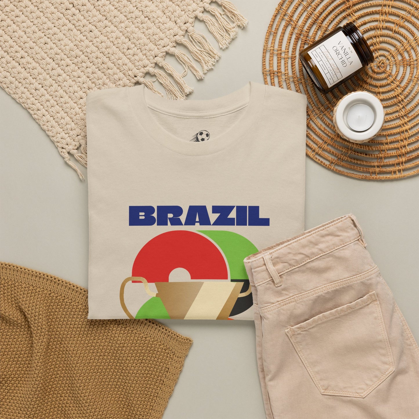 Brazil Football T-Shirt - Unisex Brazil Soccer Fan Tee with Flag (2026)