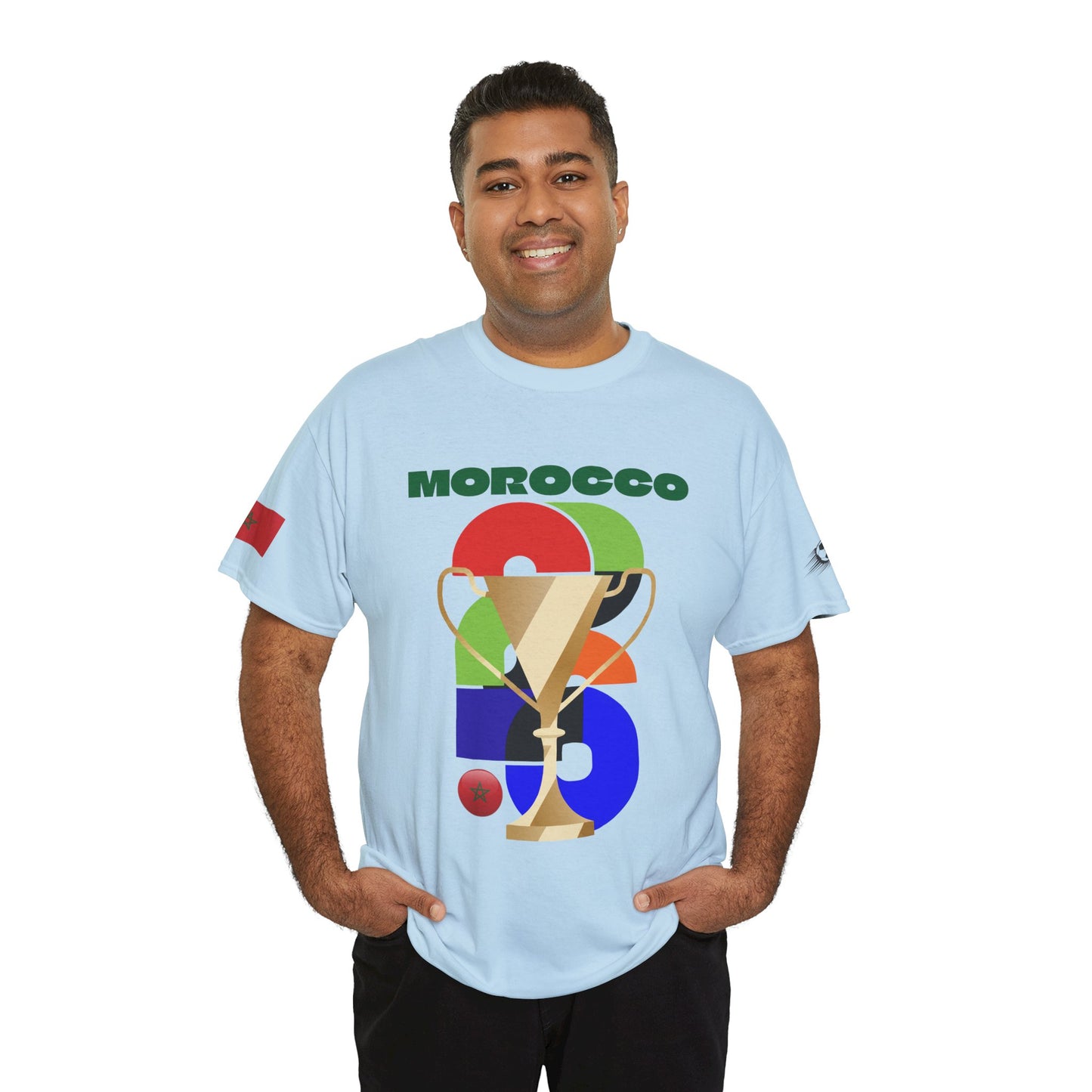 Morocco Football T-Shirt - Unisex Morocco Soccer Fan Tee with Flag (2026)
