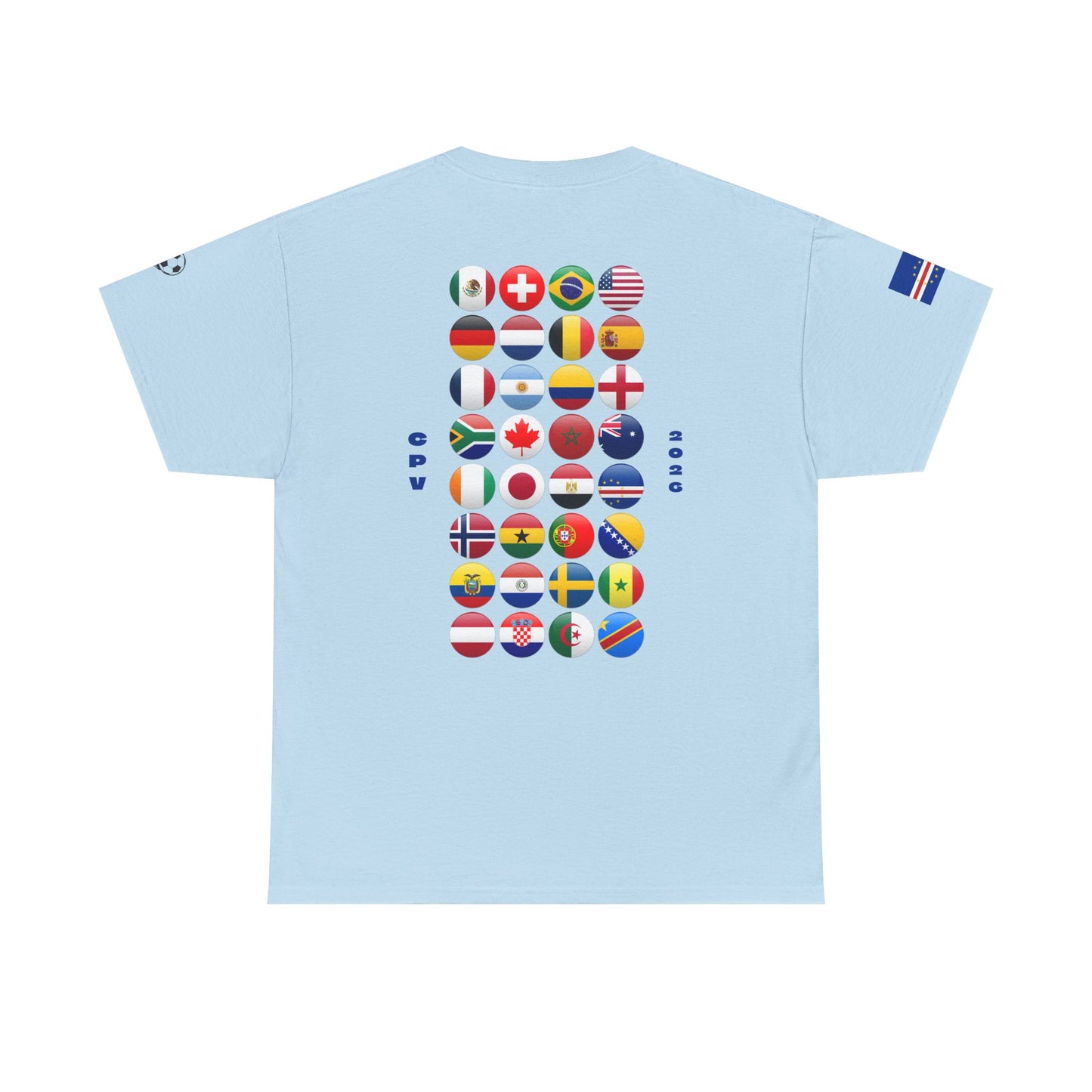 Cape Verde Football T-Shirt - Unisex Cape Verde Soccer Fan Tee with Flag (2026)