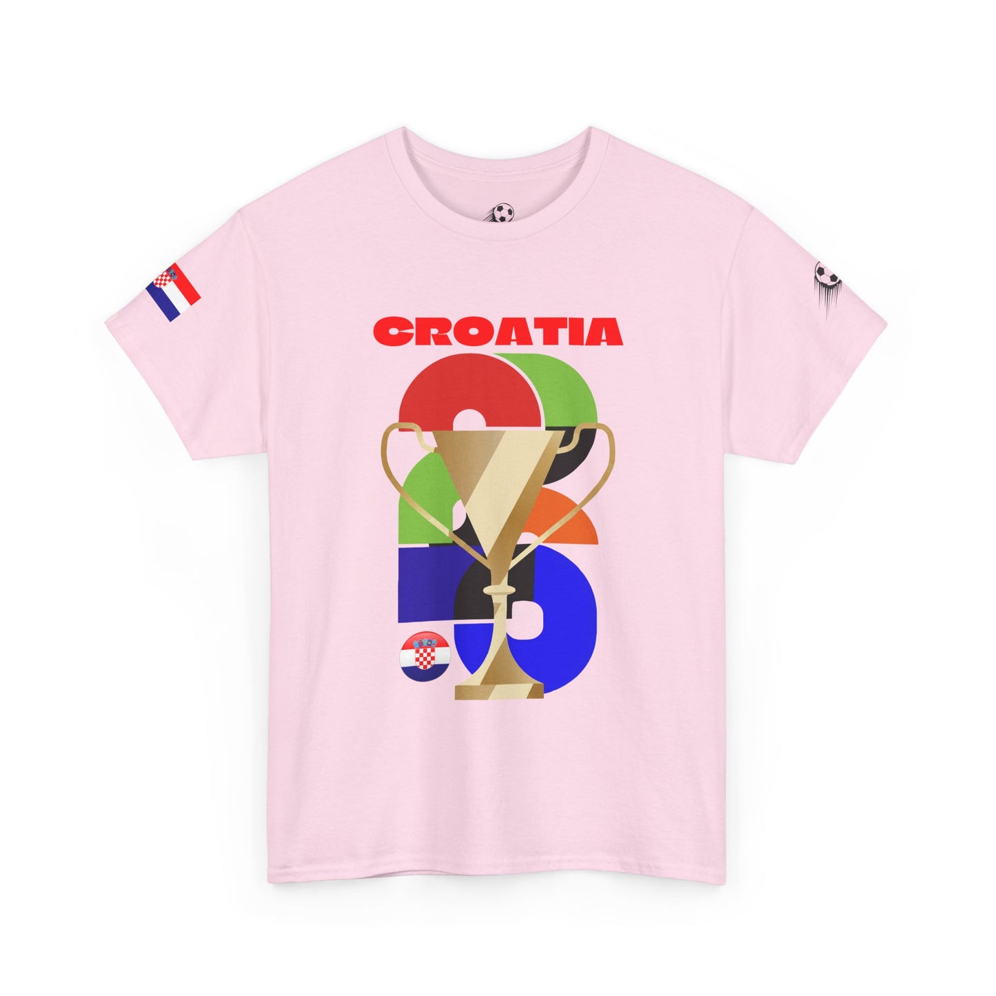 Croatia Football T-Shirt - Unisex Croatia Soccer Fan Tee with Flag (2026)