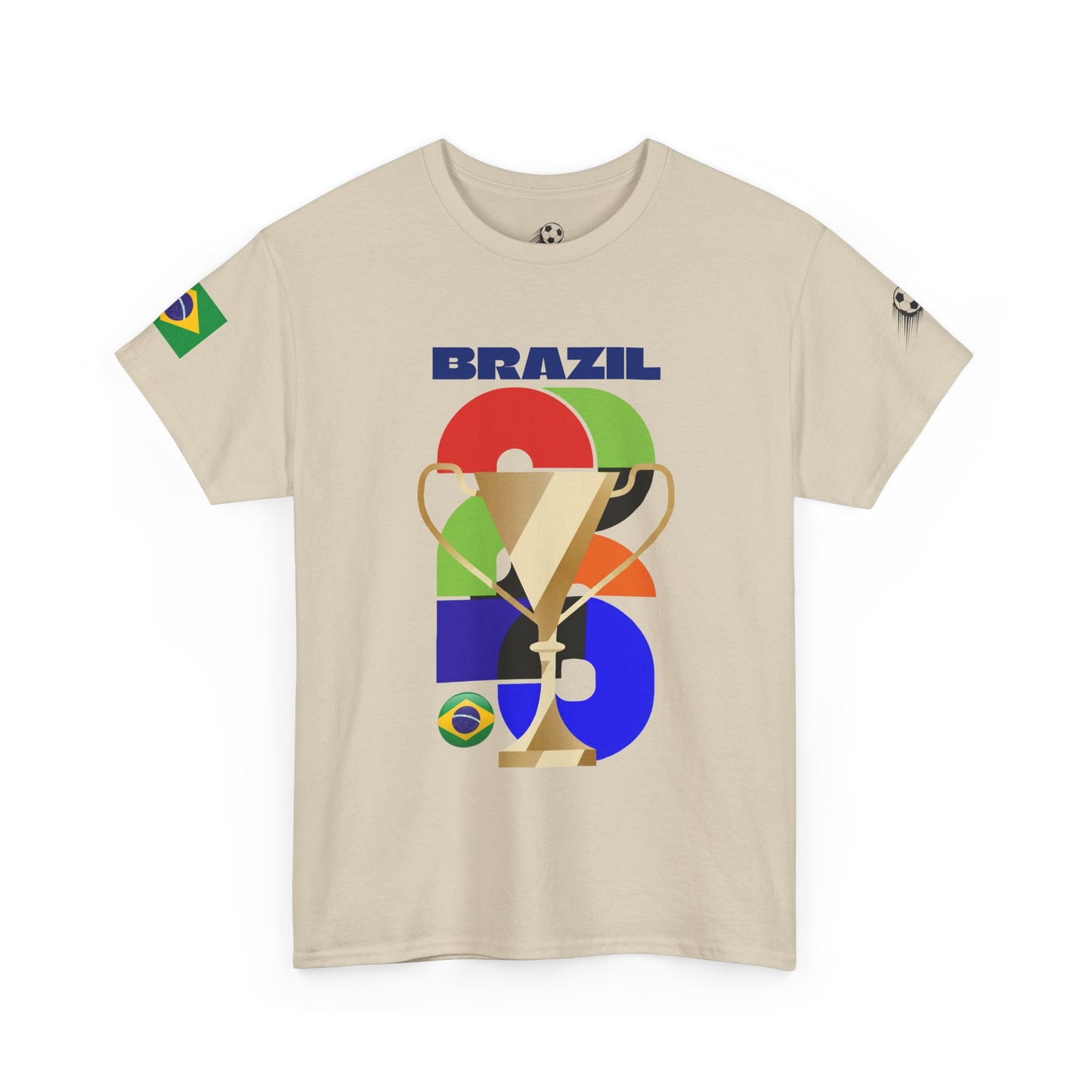 Brazil Football T-Shirt - Unisex Brazil Soccer Fan Tee with Flag (2026)