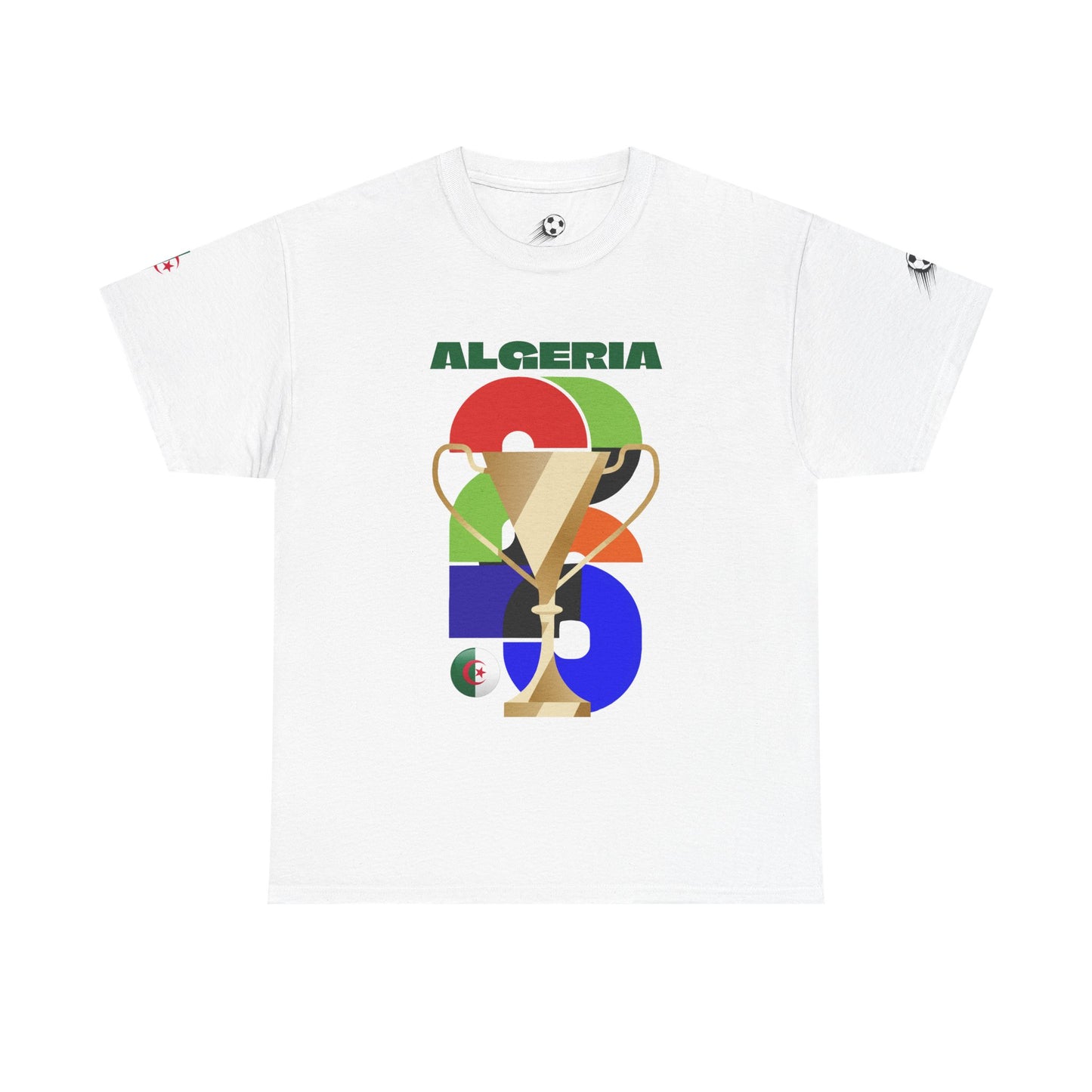 Algeria Football T-Shirt - Unisex Algeria Soccer Fan Tee with Flag (2026)