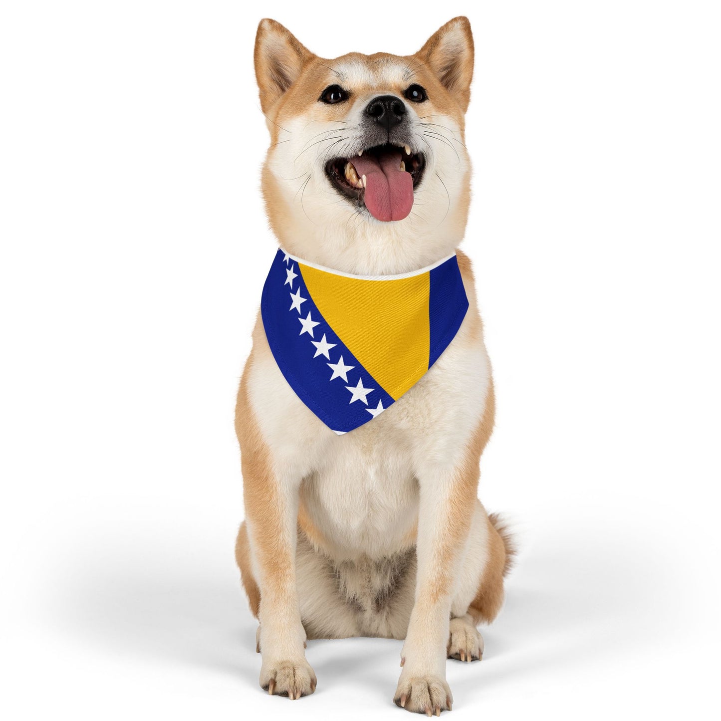 Bosnia and Herzegovina Soccer Dog Bandana — Bosnian Flag Snap-On Pet Bandana, Fan Gear