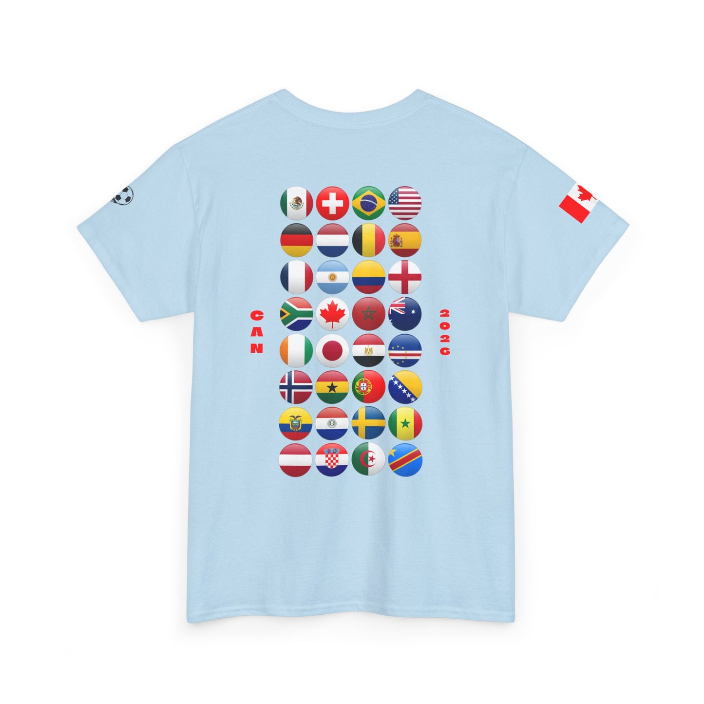 Canada Football T-Shirt - Unisex Canada Soccer Fan Tee with Flag (2026)