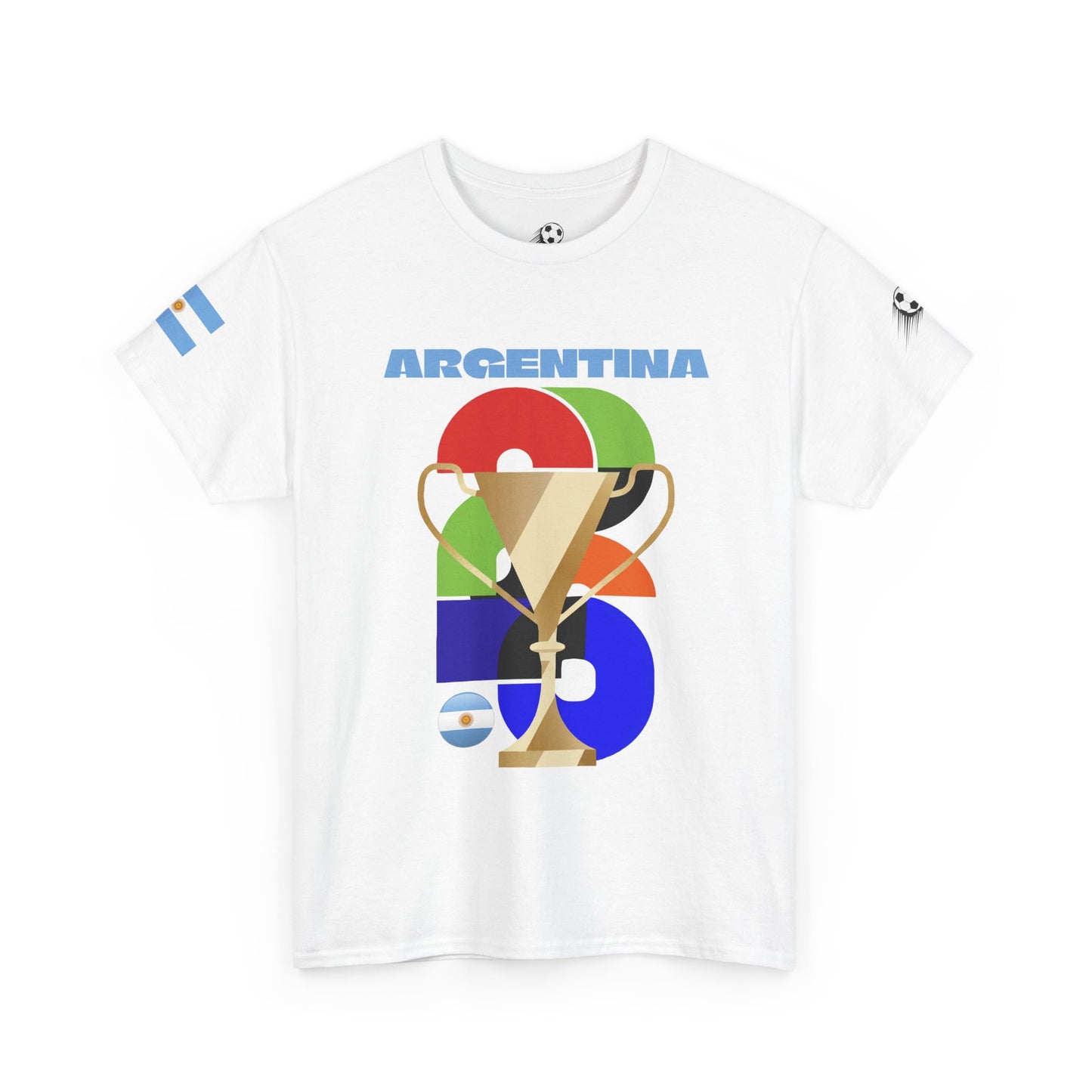 Argentina Football T-Shirt - Unisex Argentina Soccer Fan Tee with Flag (2026)