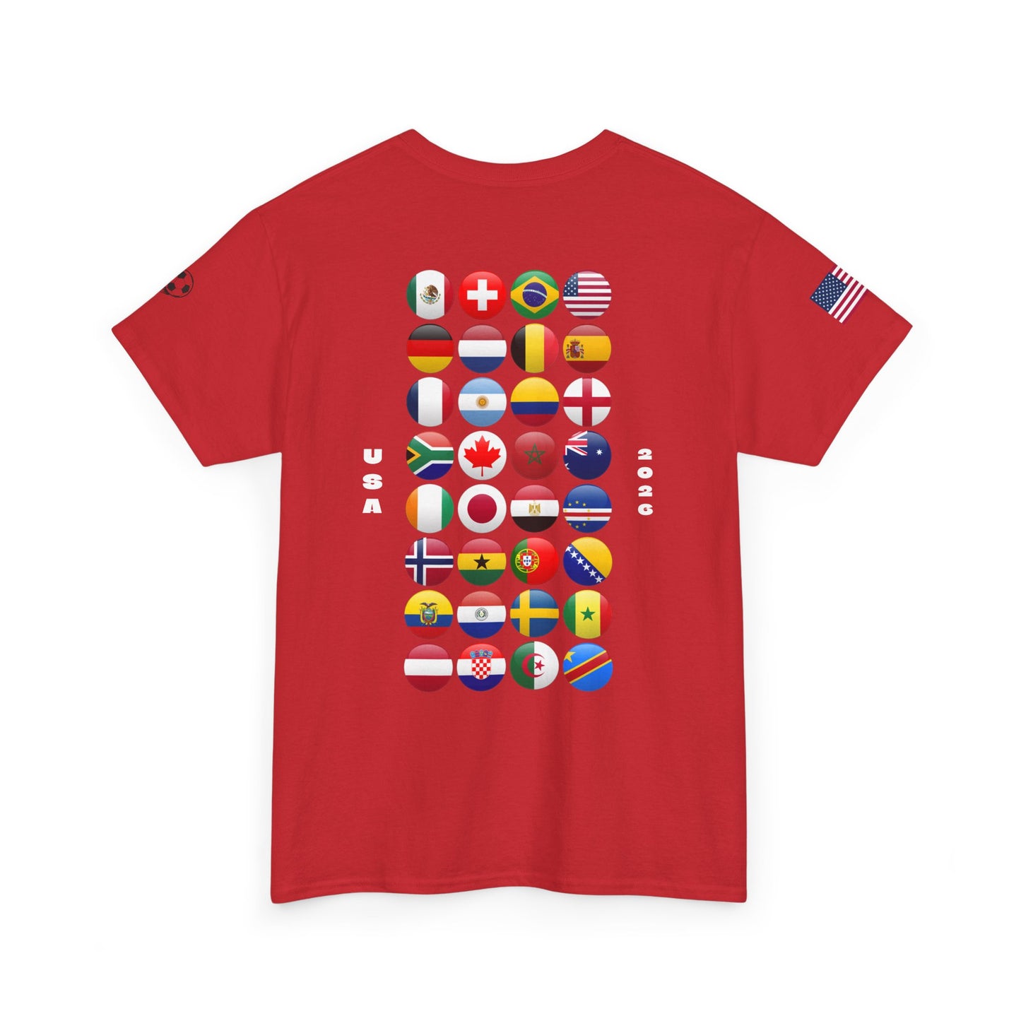 United States Football T-Shirt - Unisex United States Soccer Fan Tee with Flag (2026)