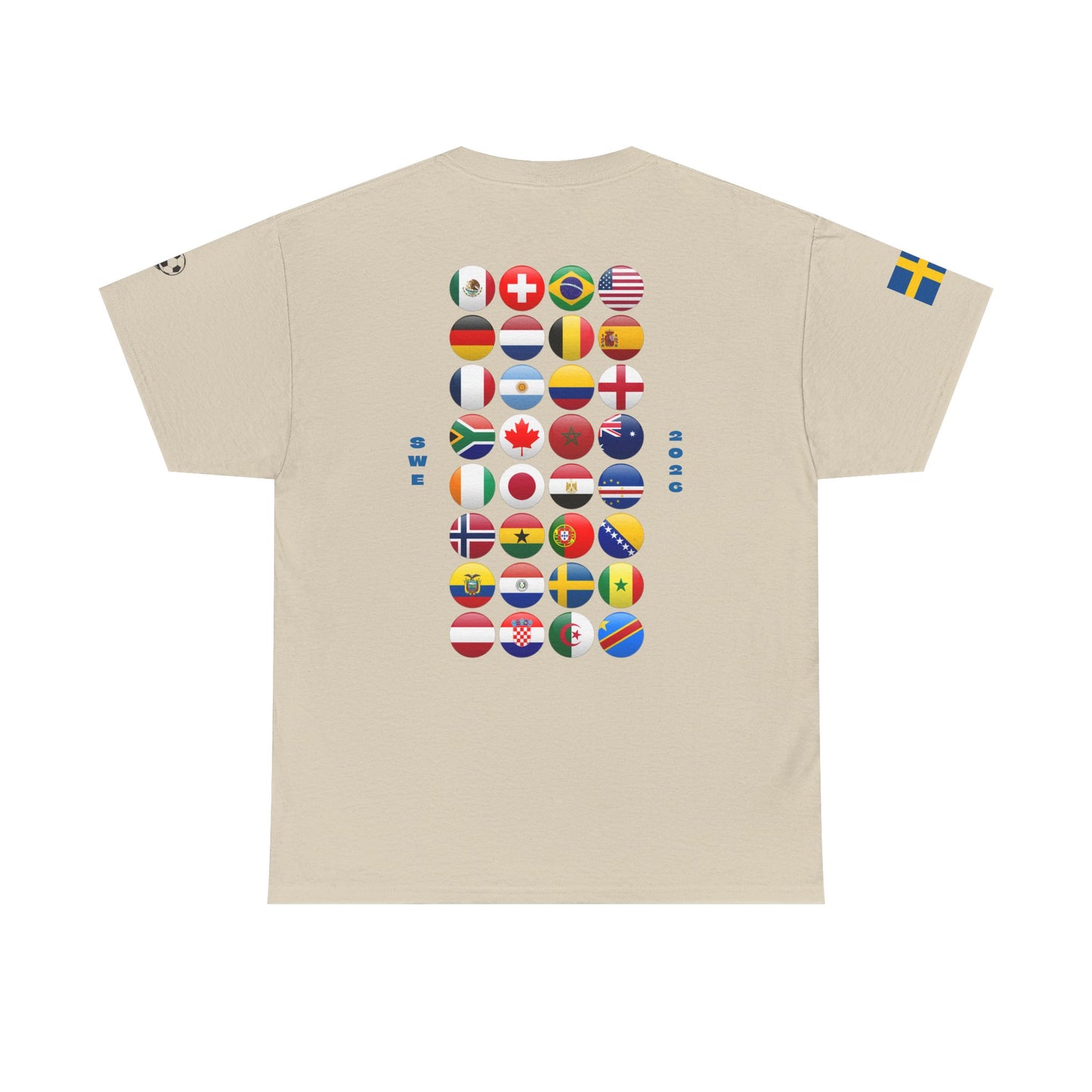 Sweden Football T-Shirt - Unisex Sweden Soccer Fan Tee with Flag (2026)