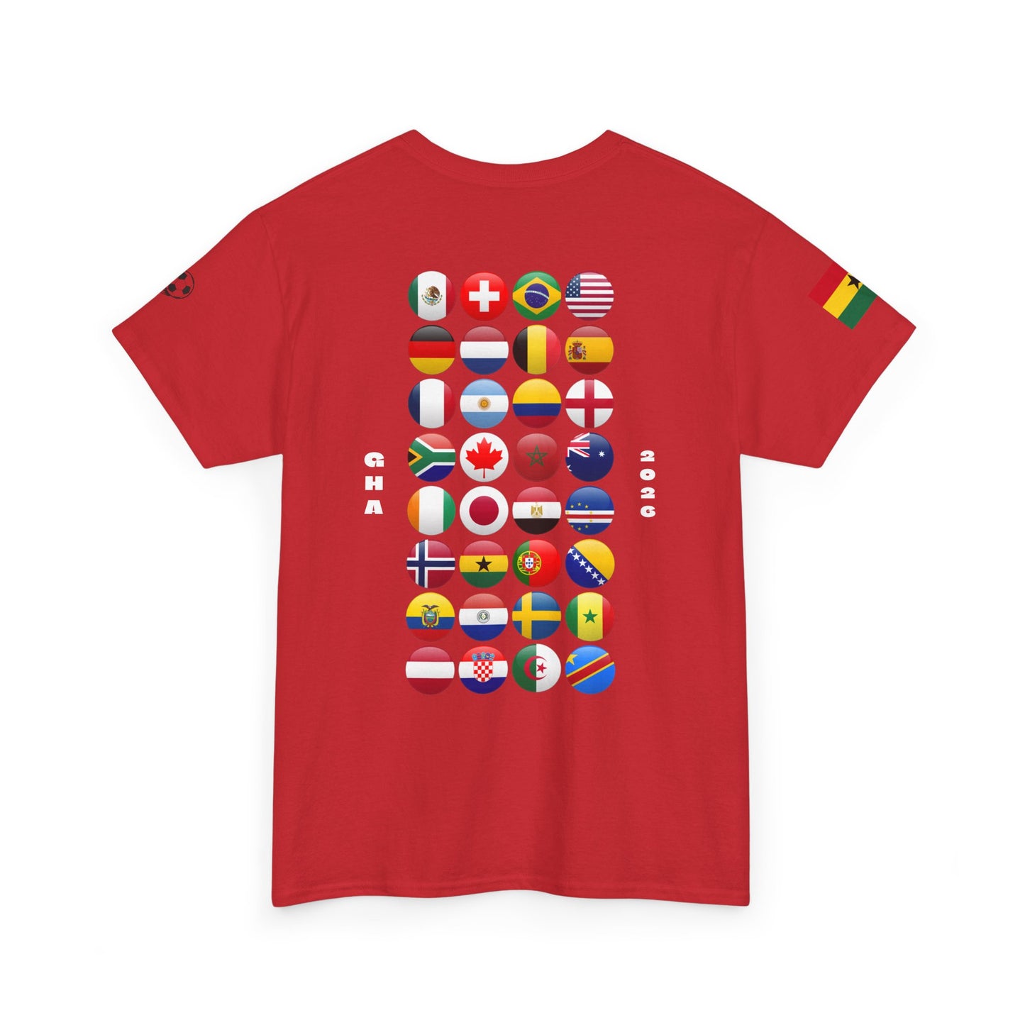 Ghana Football T-Shirt - Unisex Ghana Soccer Fan Tee with Flag (2026)