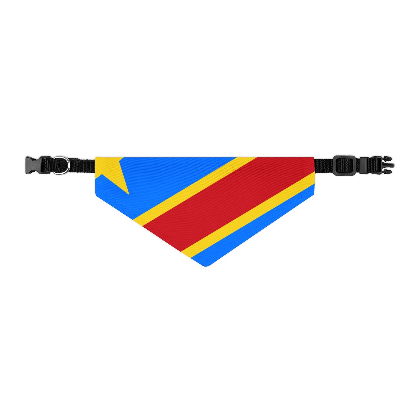 DR Congo Soccer Dog Bandana — Congolese Flag Snap-On Pet Bandana, Fan Gear