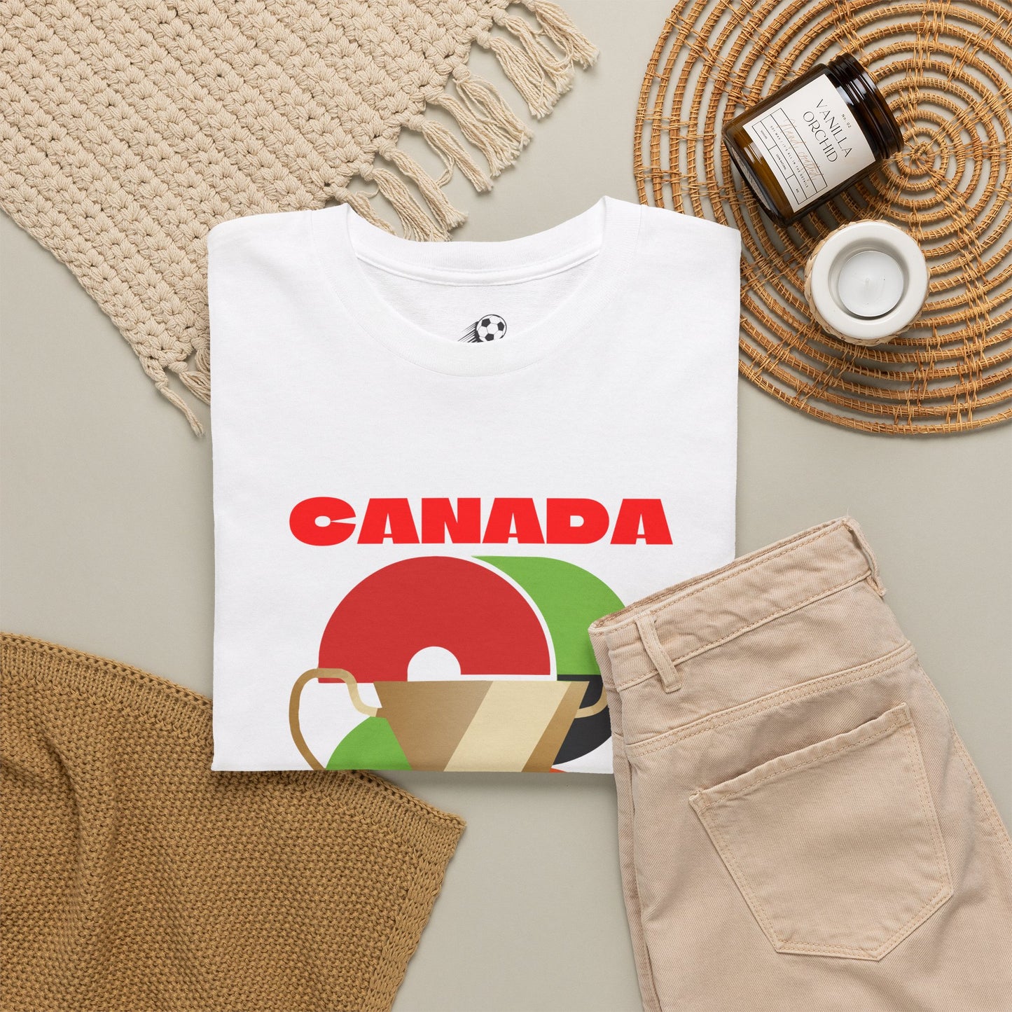 Canada Football T-Shirt - Unisex Canada Soccer Fan Tee with Flag (2026)