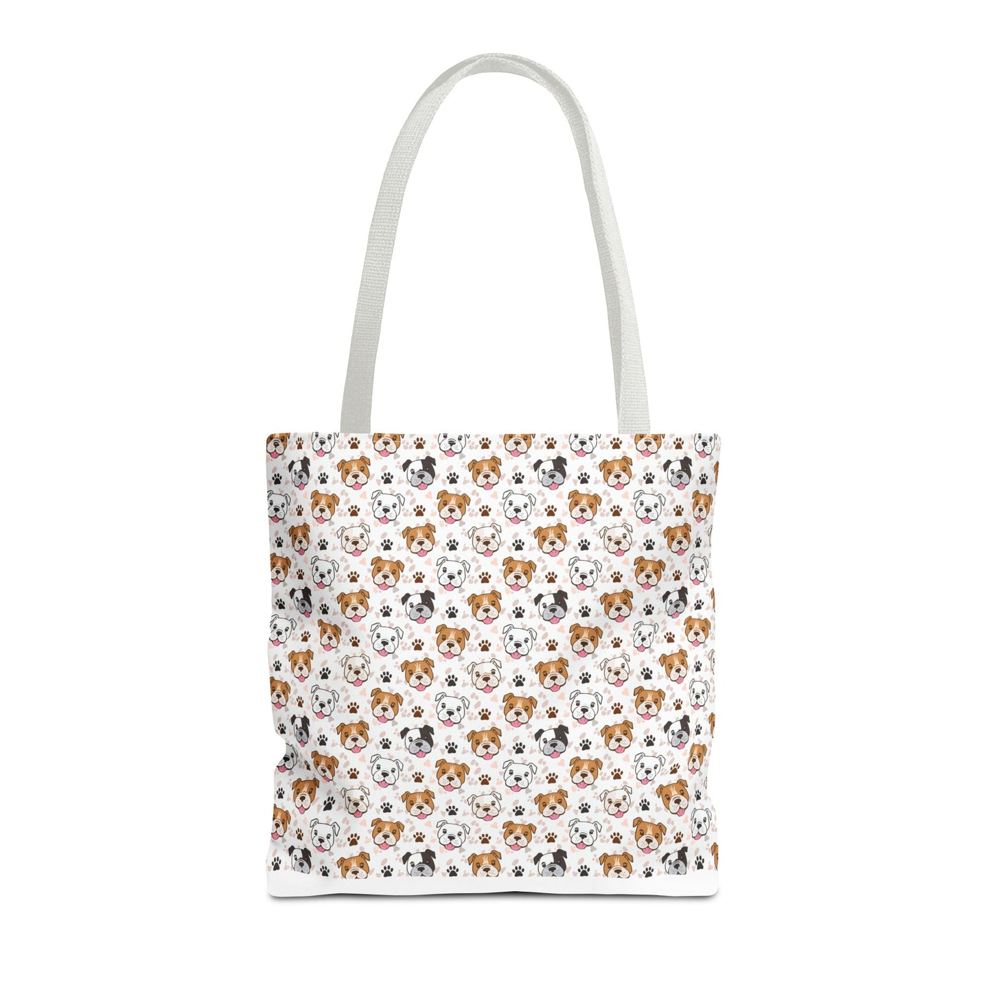 English Bulldog Tote Bag, Bulldog Lover Gift, Paw Print Design, Pet Owner Gift, Shopping Bag, Bulldog Mom/Dad Gift