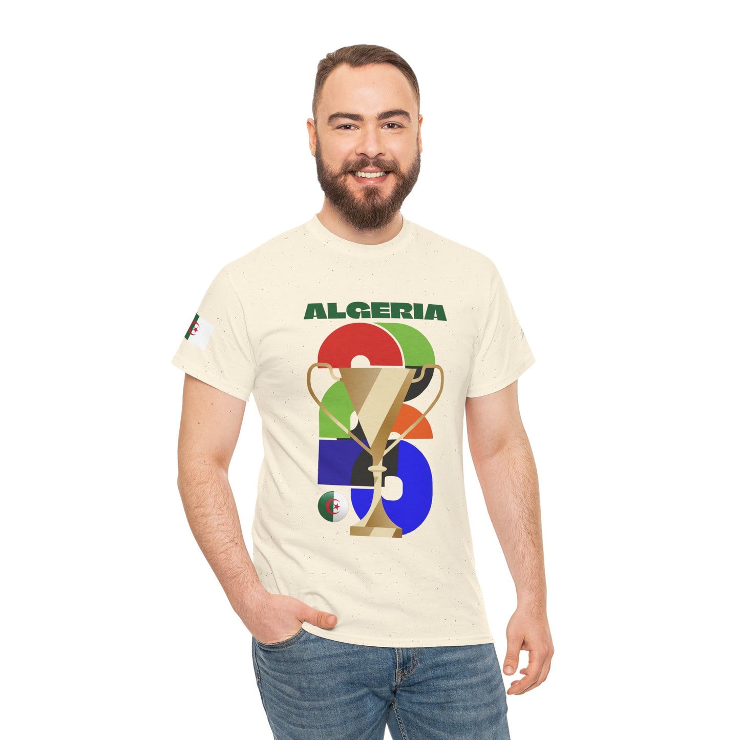 Algeria Football T-Shirt - Unisex Algeria Soccer Fan Tee with Flag (2026)