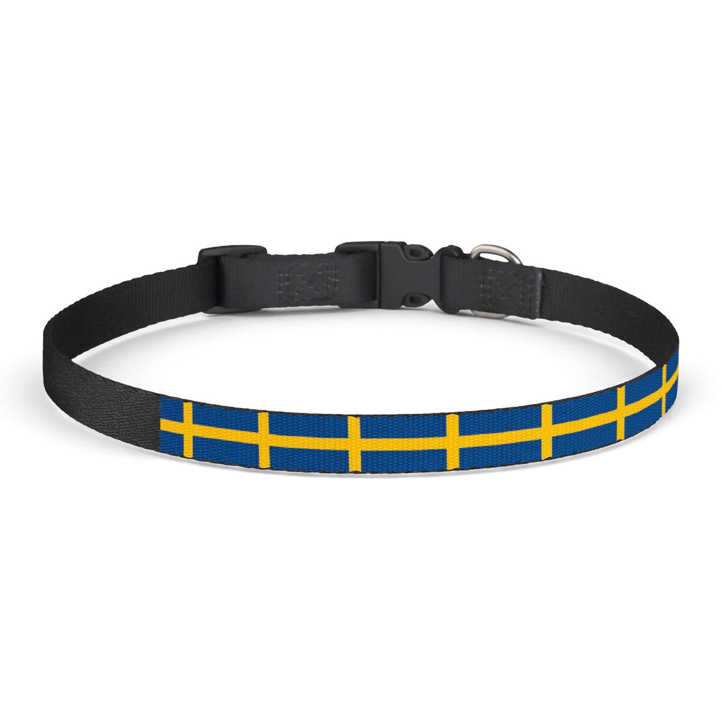 Sweden Soccer Dog Collar — Swedish Flag Grid Clip-On Pet Collar, Fan Gear