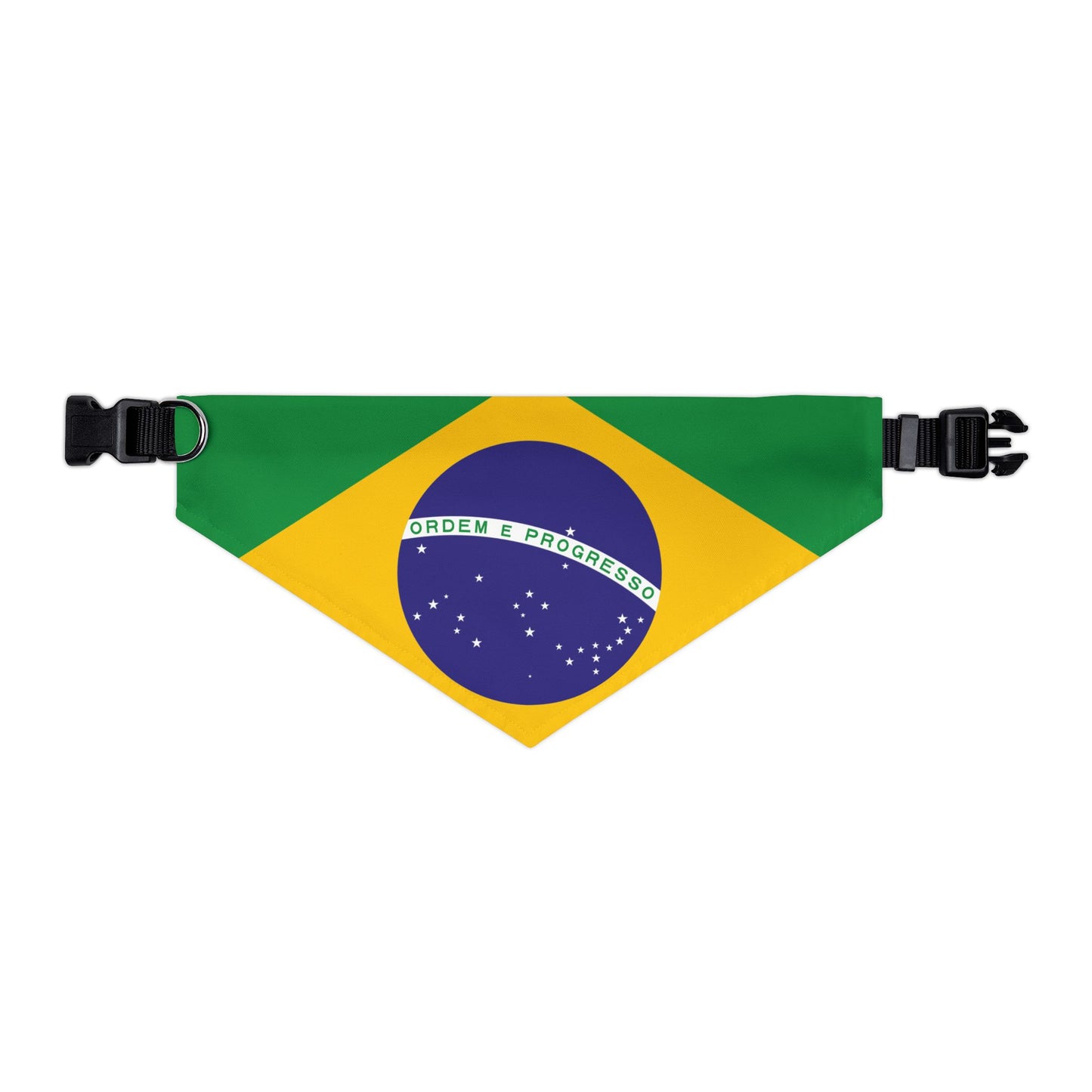 Brazil Soccer Dog Bandana — Brazilian Flag Snap-On Pet Bandana, Fan Gear