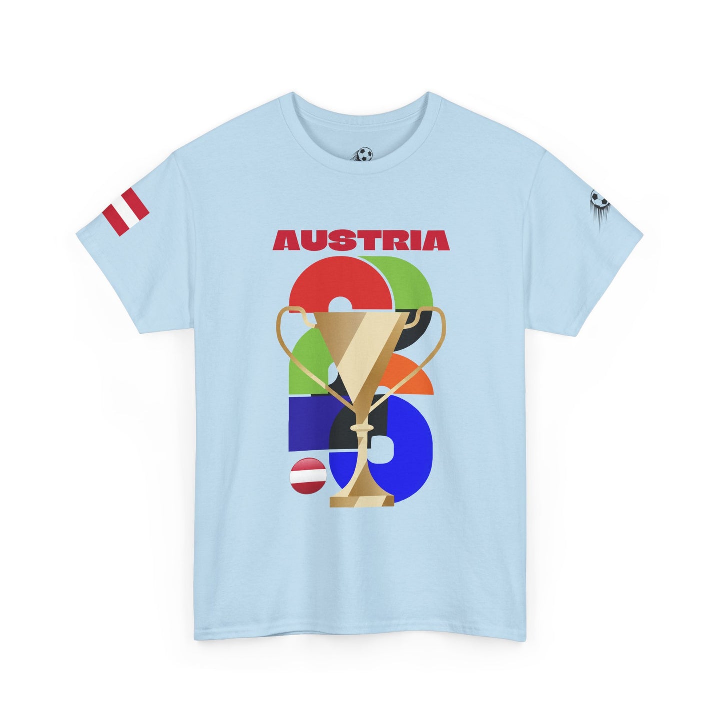Austria Football T-Shirt - Unisex Austria Soccer Fan Tee with Flag (2026)