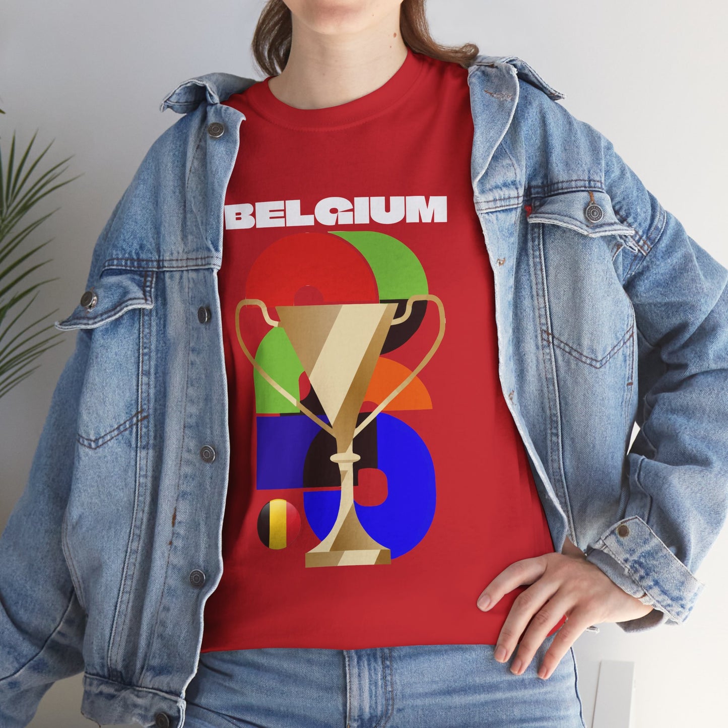 Belgium Football T-Shirt - Unisex Belgium Soccer Fan Tee with Flag (2026)