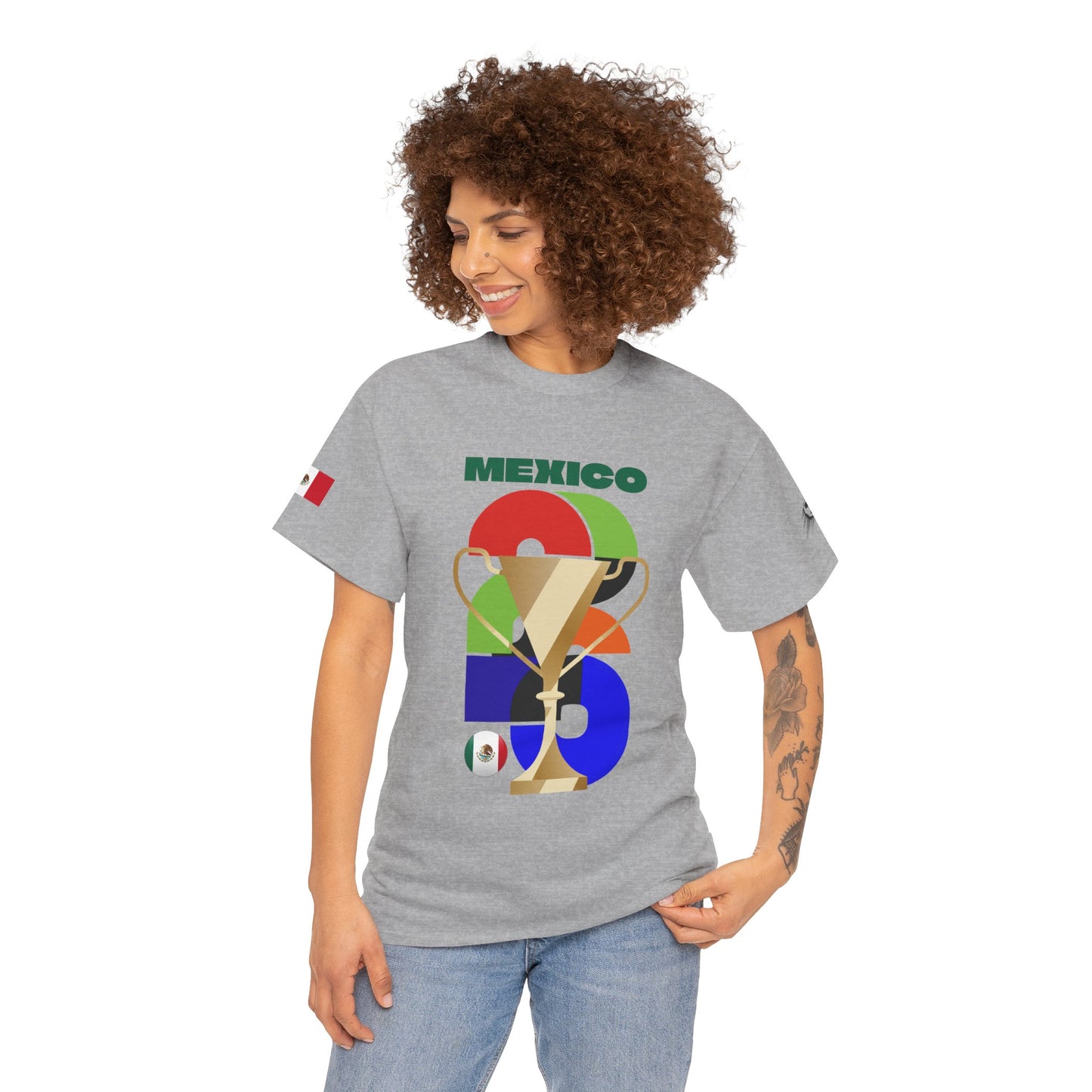 Mexico Football T-Shirt - Unisex Mexico Soccer Fan Tee with Flag (2026)