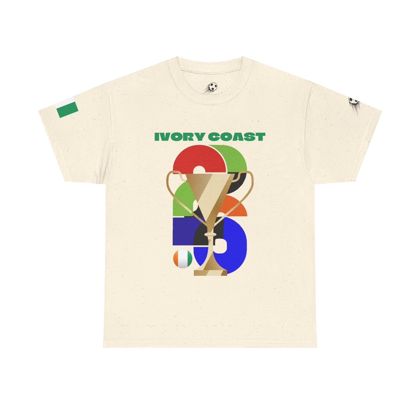 Ivory Coast Football T-Shirt - Unisex Ivory Coast Soccer Fan Tee with Flag (2026)