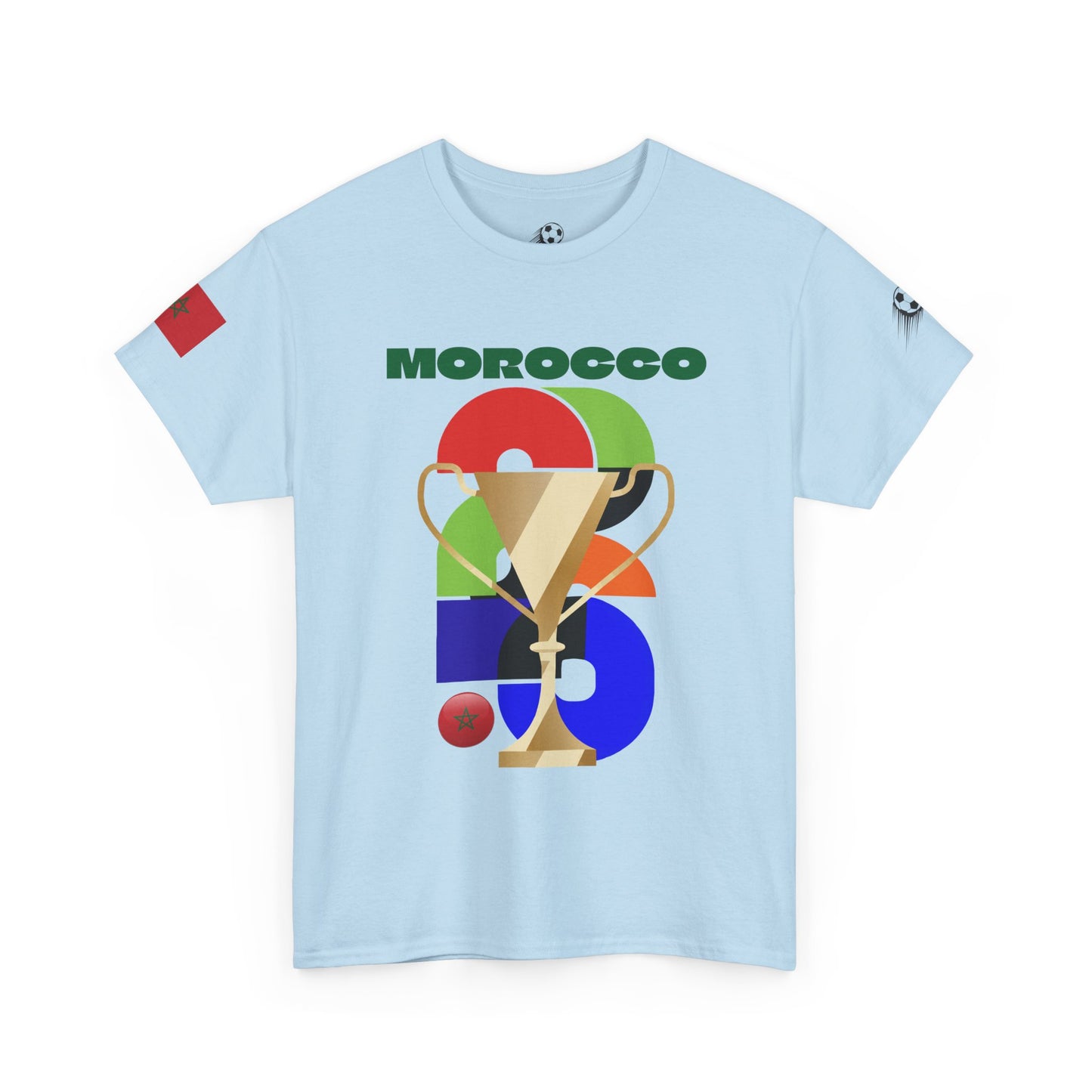 Morocco Football T-Shirt - Unisex Morocco Soccer Fan Tee with Flag (2026)
