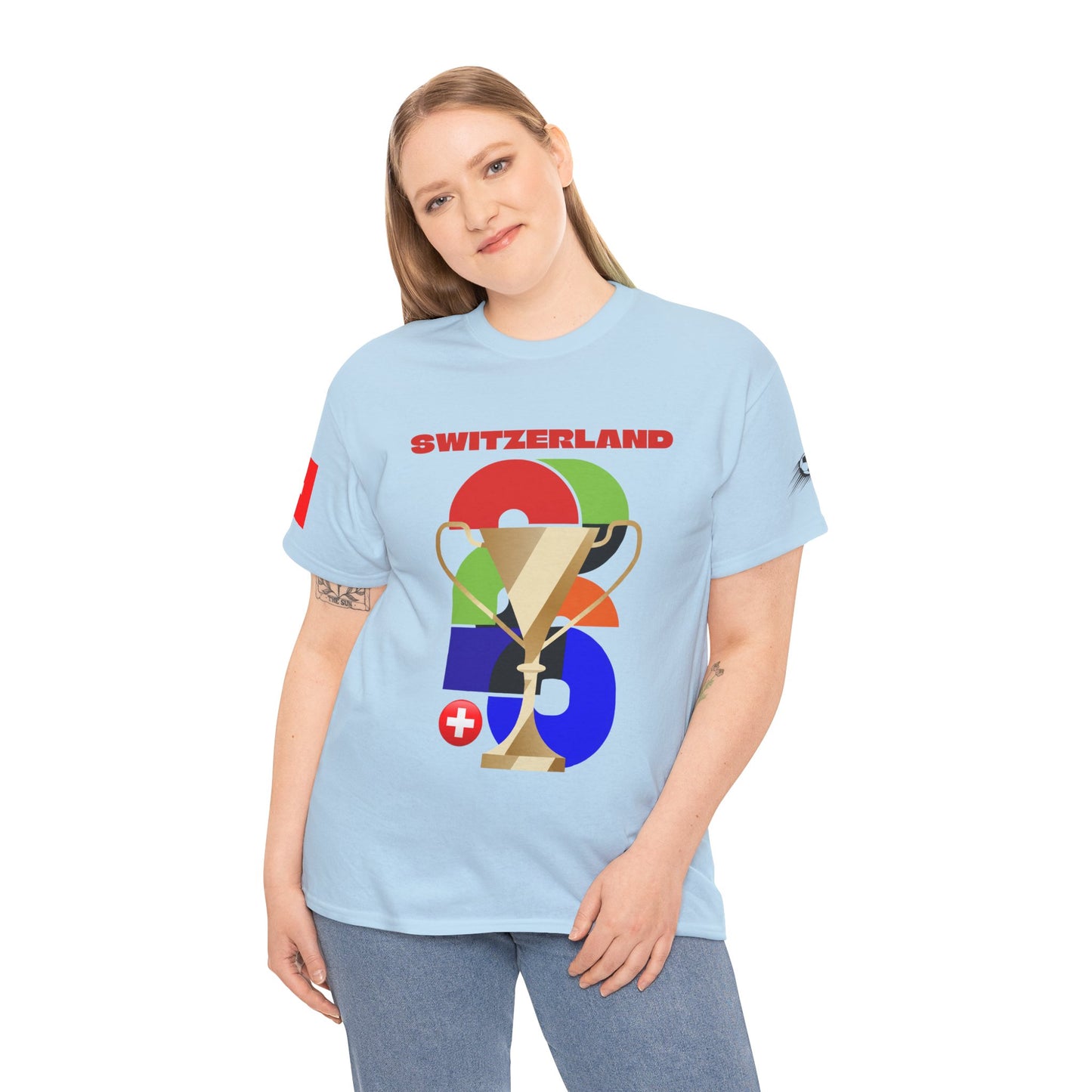 Switzerland Football T-Shirt - Unisex Switzerland Soccer Fan Tee with Flag (2026)