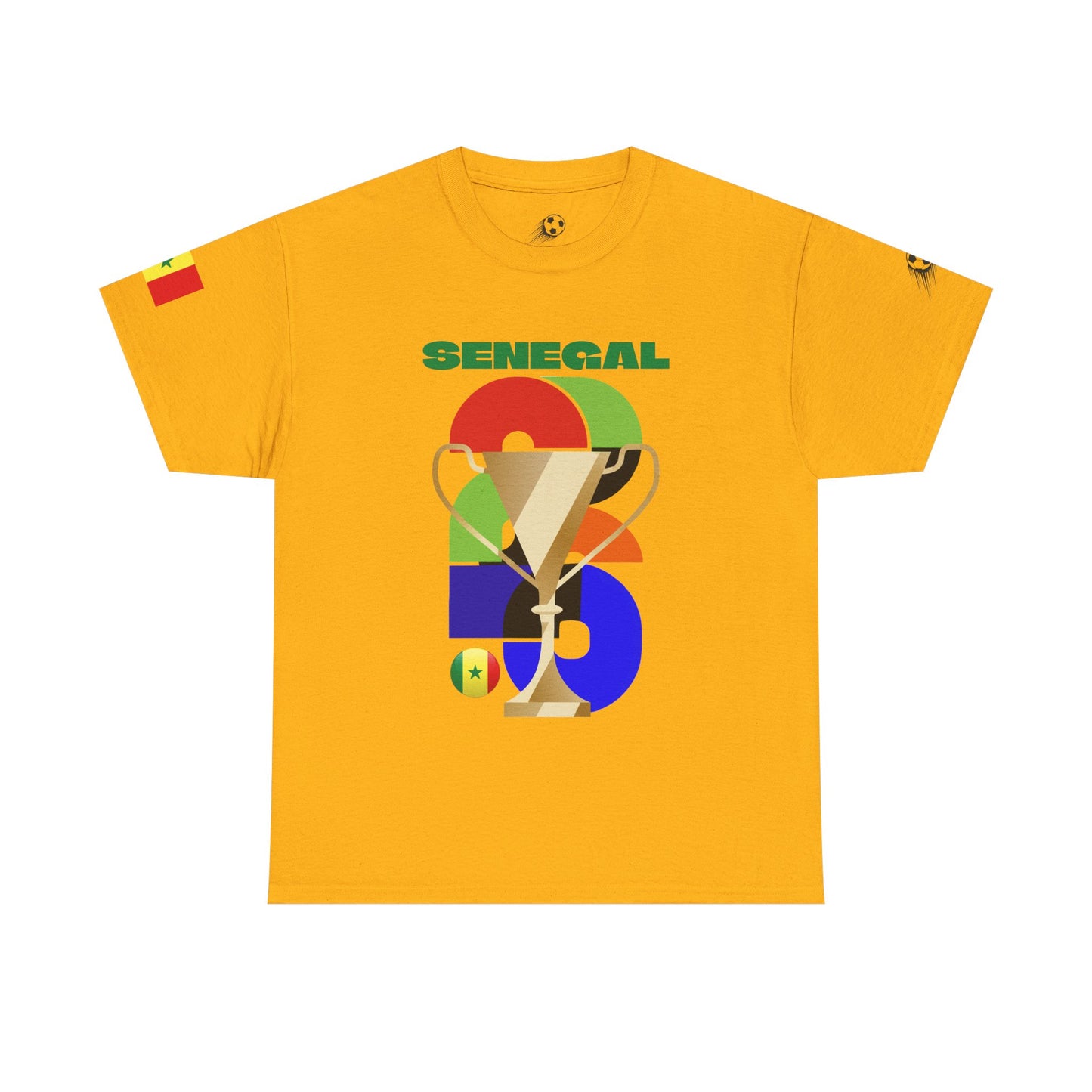 Senegal Football T-Shirt - Unisex Senegal Soccer Fan Tee with Flag (2026)