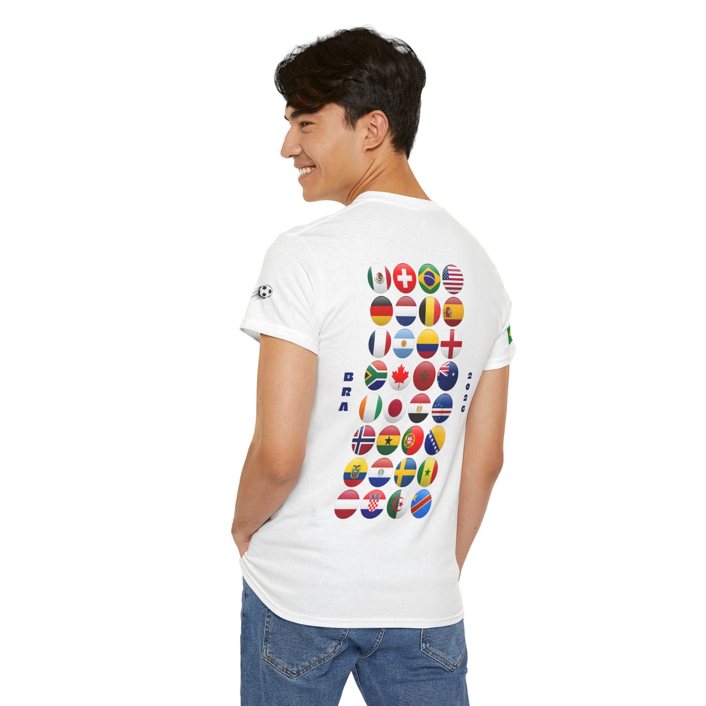 Brazil Football T-Shirt - Unisex Brazil Soccer Fan Tee with Flag (2026)