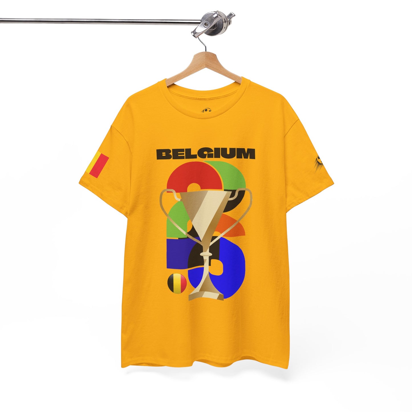 Belgium Football T-Shirt - Unisex Belgium Soccer Fan Tee with Flag (2026)