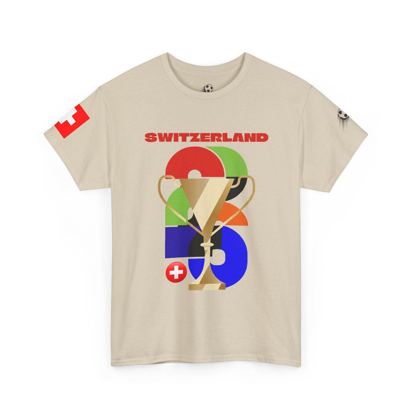 Switzerland Football T-Shirt - Unisex Switzerland Soccer Fan Tee with Flag (2026)