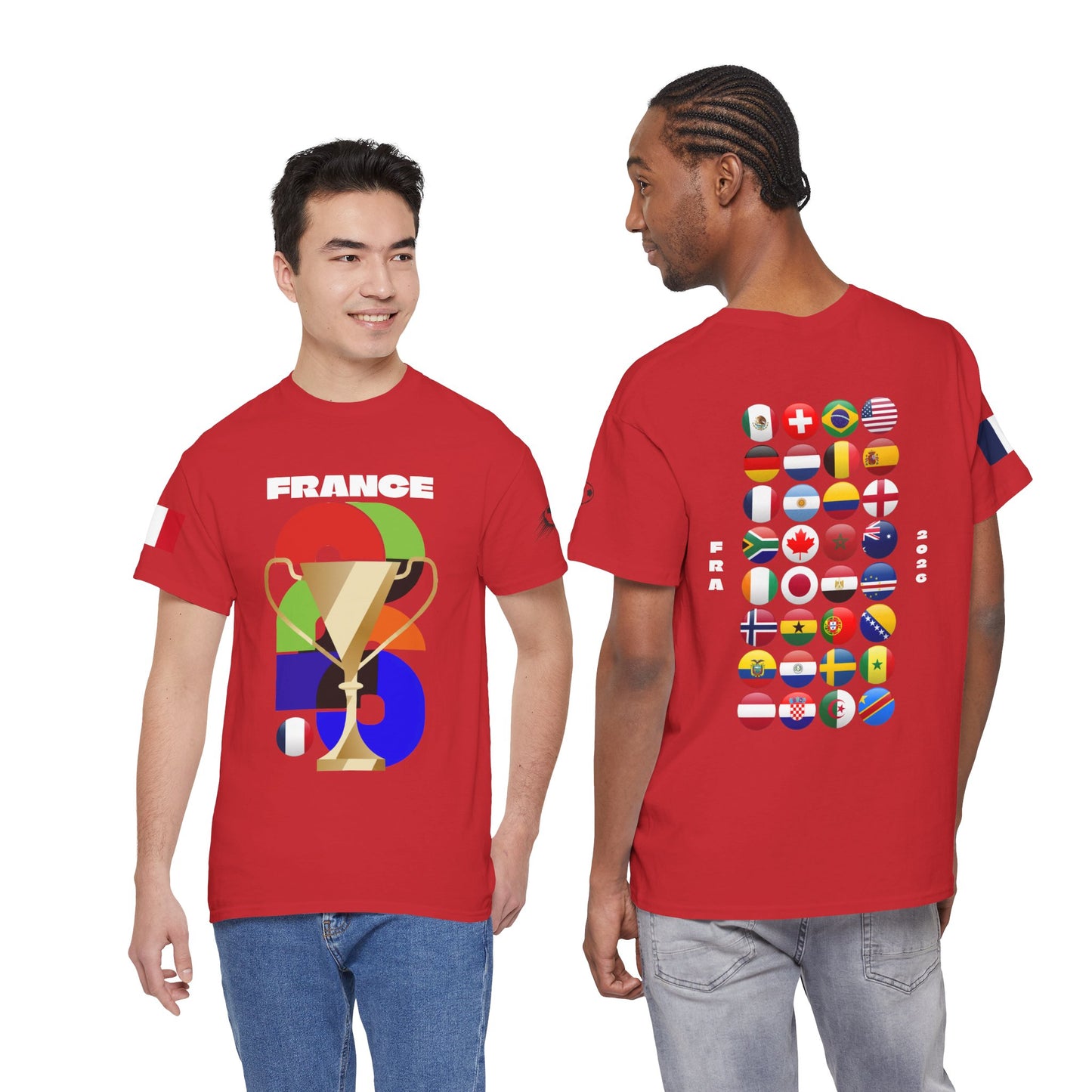 France Football T-Shirt - Unisex France Soccer Fan Tee with Flag (2026)