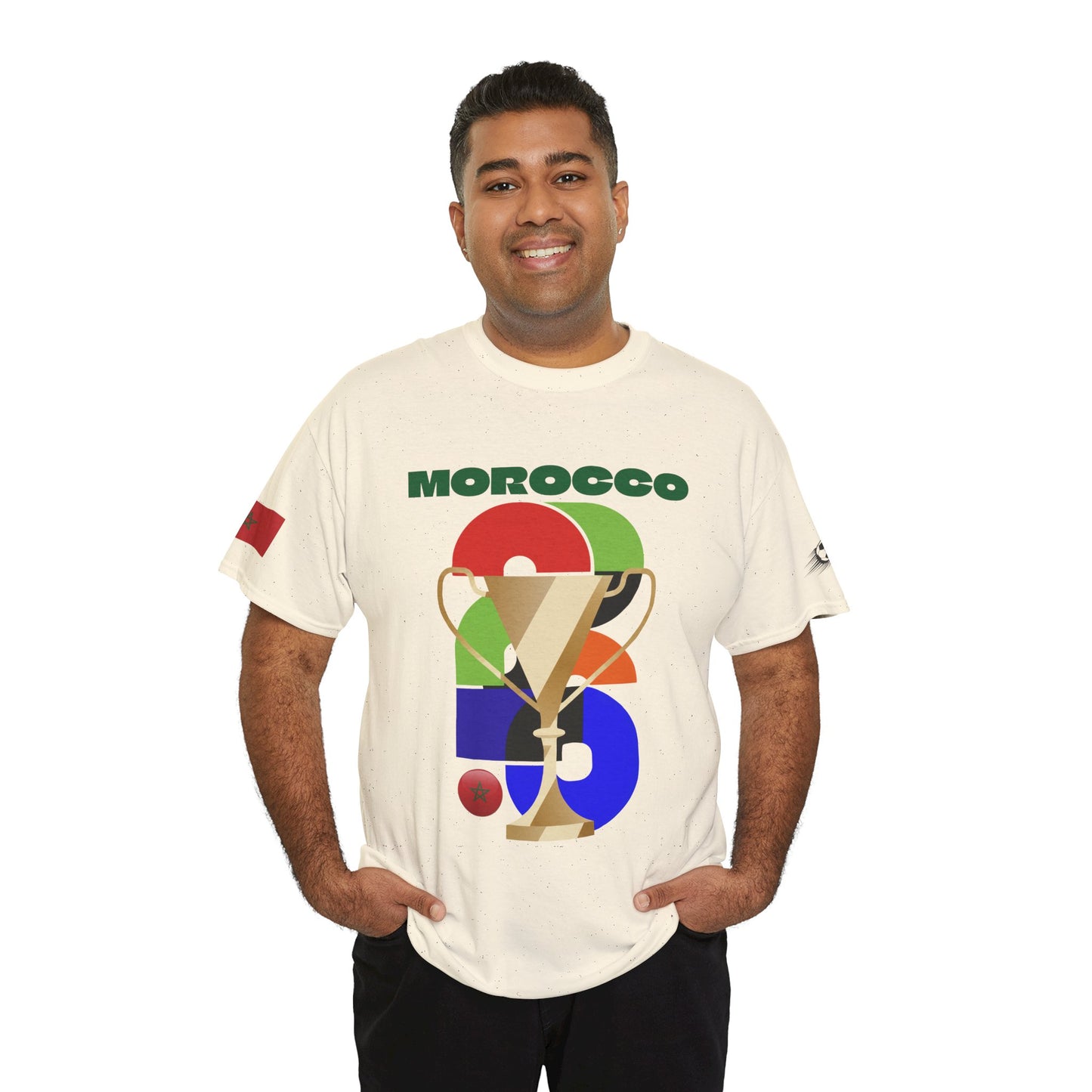 Morocco Football T-Shirt - Unisex Morocco Soccer Fan Tee with Flag (2026)