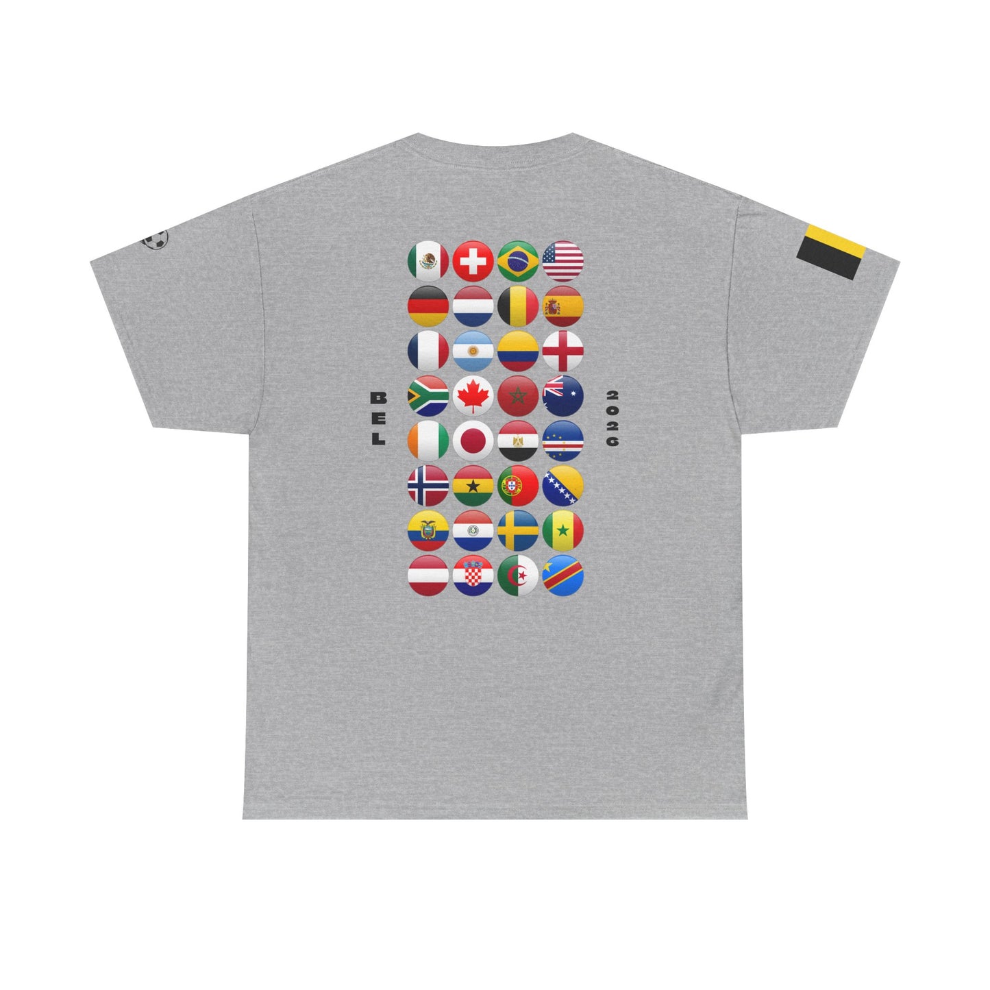 Belgium Football T-Shirt - Unisex Belgium Soccer Fan Tee with Flag (2026)