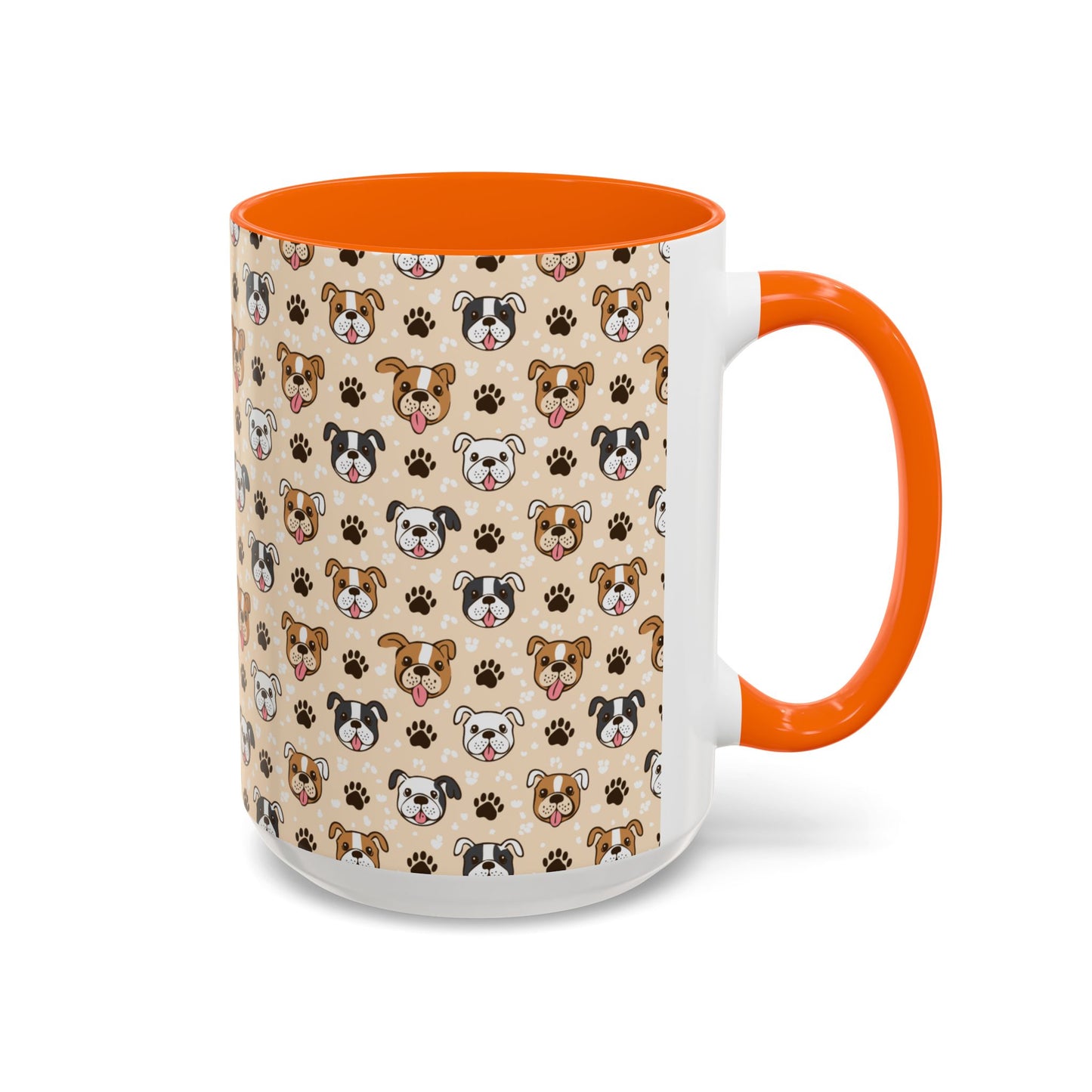 Coffee Mug, English Bulldog and Paw Print Print, Dog Lover Gift, Animal Lover, Pet Owner, Cute Mug, Ceramic Cup