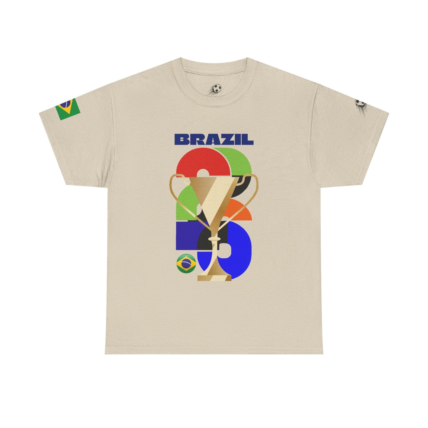 Brazil Football T-Shirt - Unisex Brazil Soccer Fan Tee with Flag (2026)