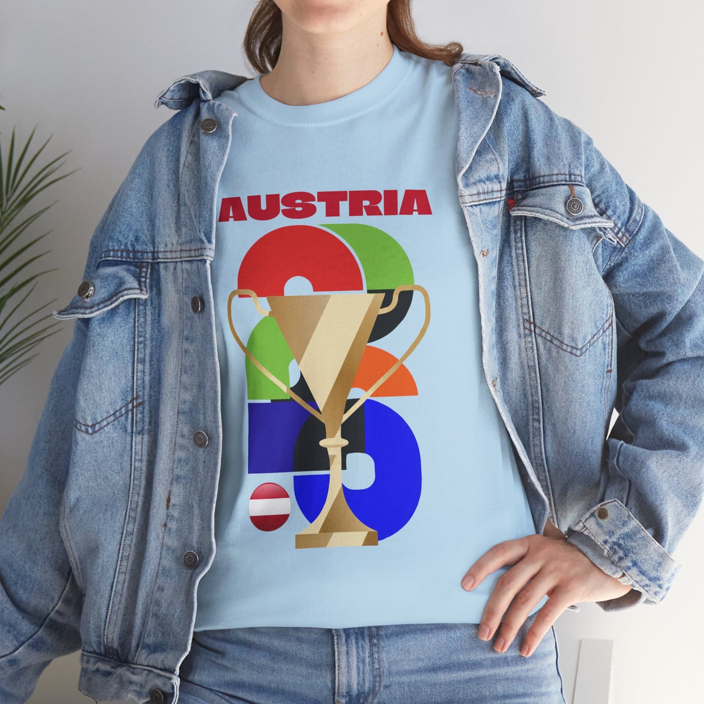 Austria Football T-Shirt - Unisex Austria Soccer Fan Tee with Flag (2026)